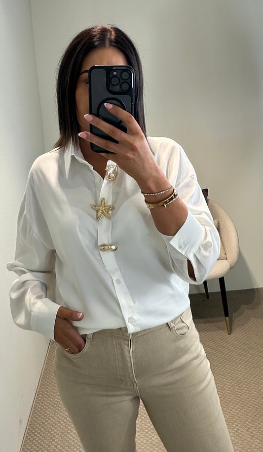 White Satin Blouse