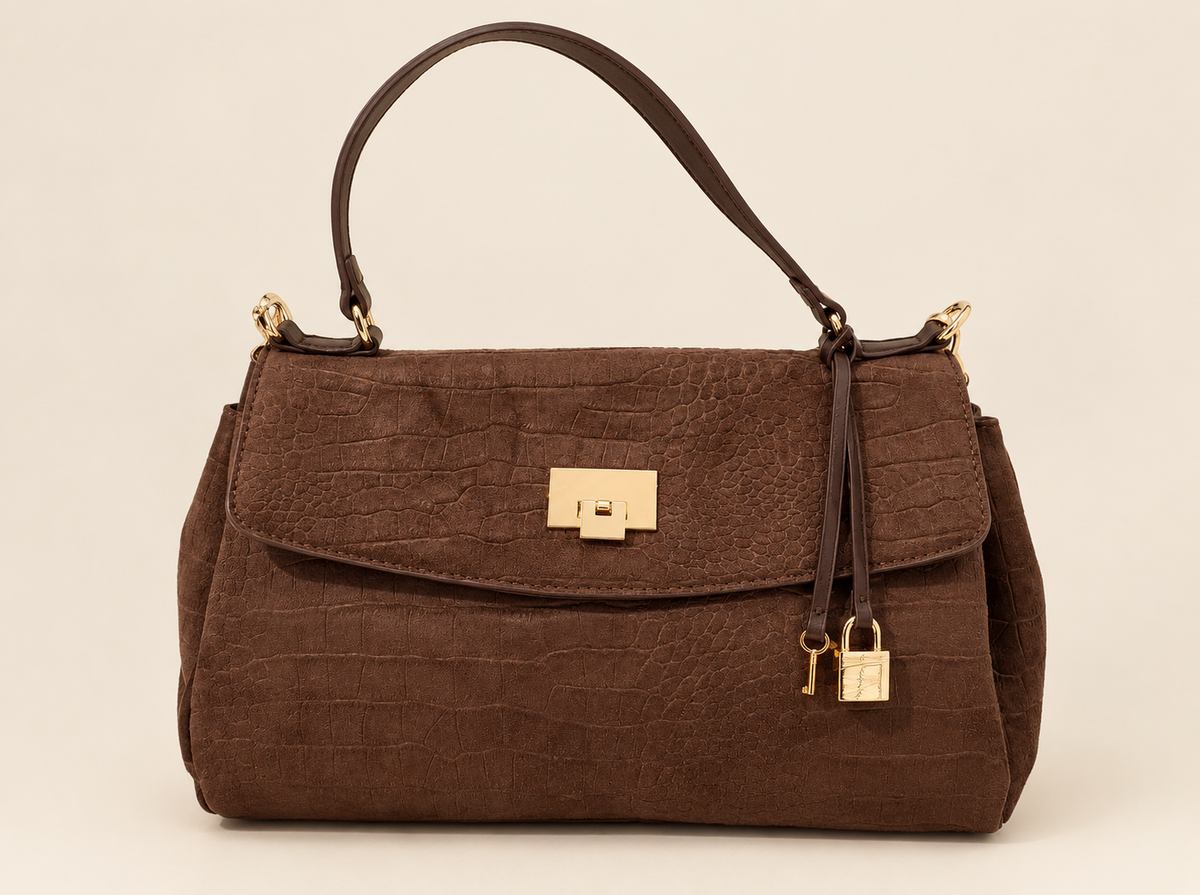 Georgia Brown Suede Effect Handbag