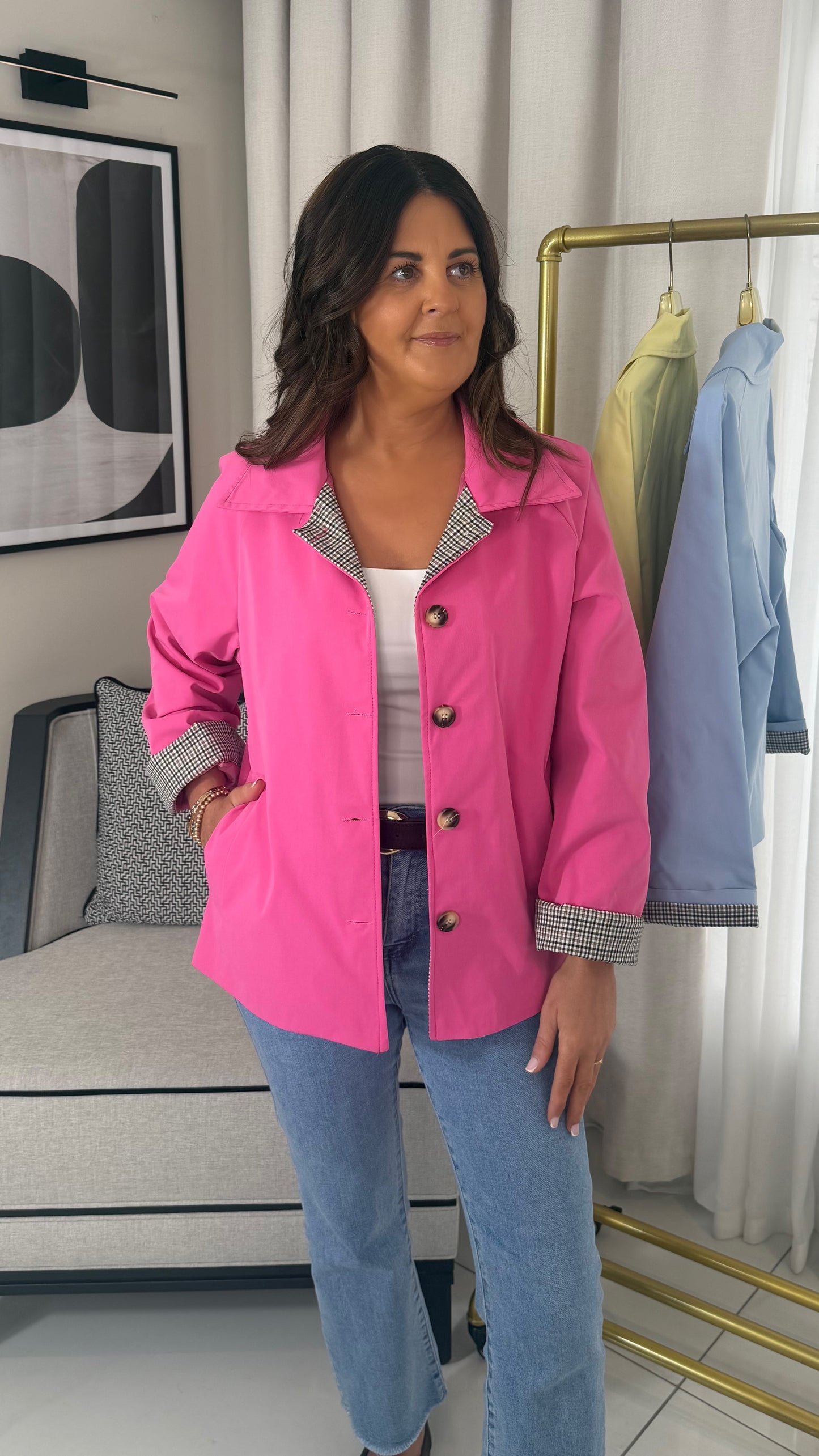 Pink Short Trench Coat