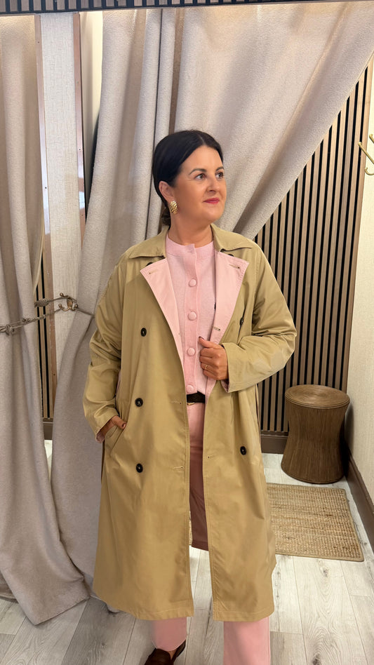 Eve Pink & Tan Reversible Trenchcoat