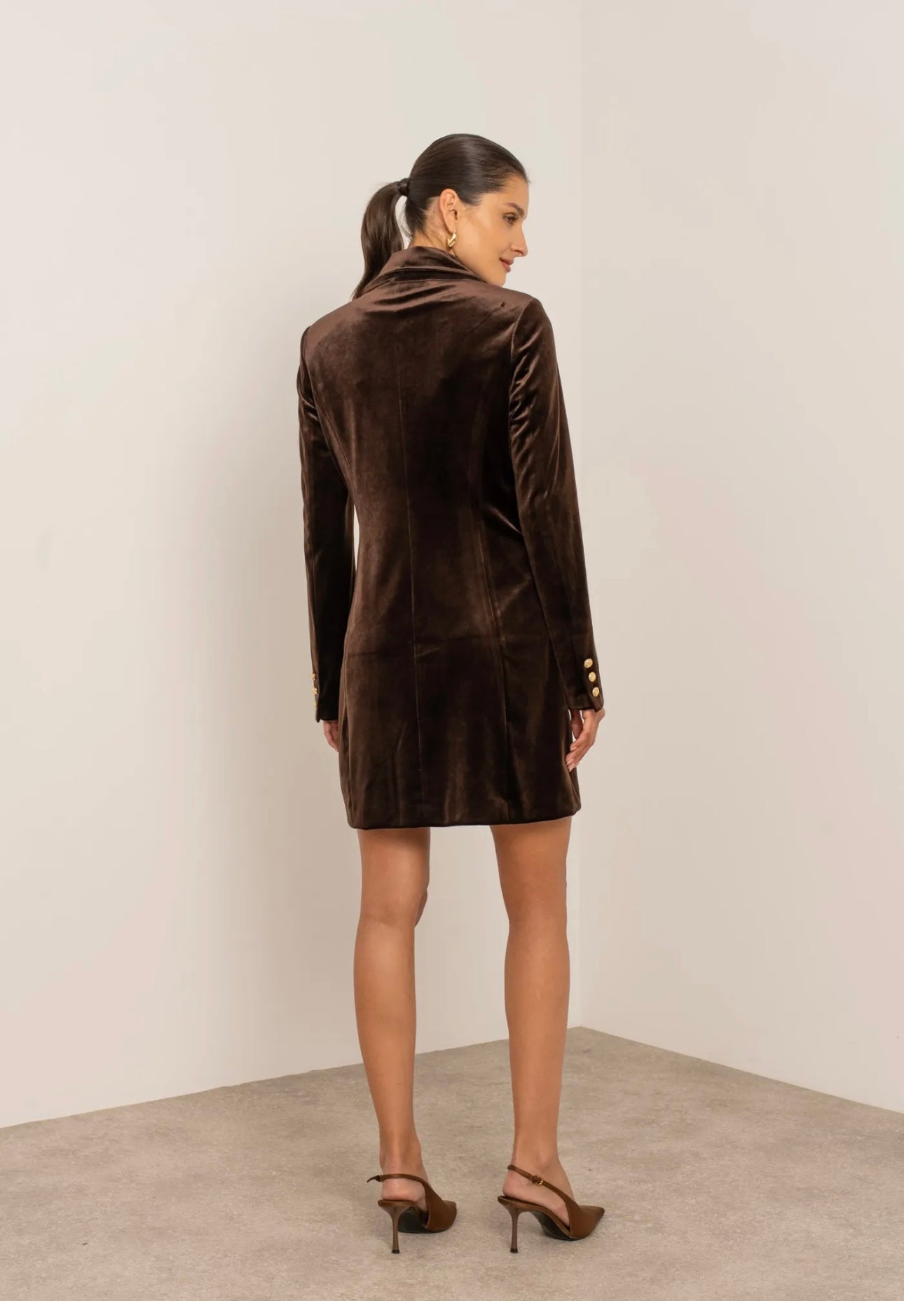 Chocolate Brown Blazer Dress