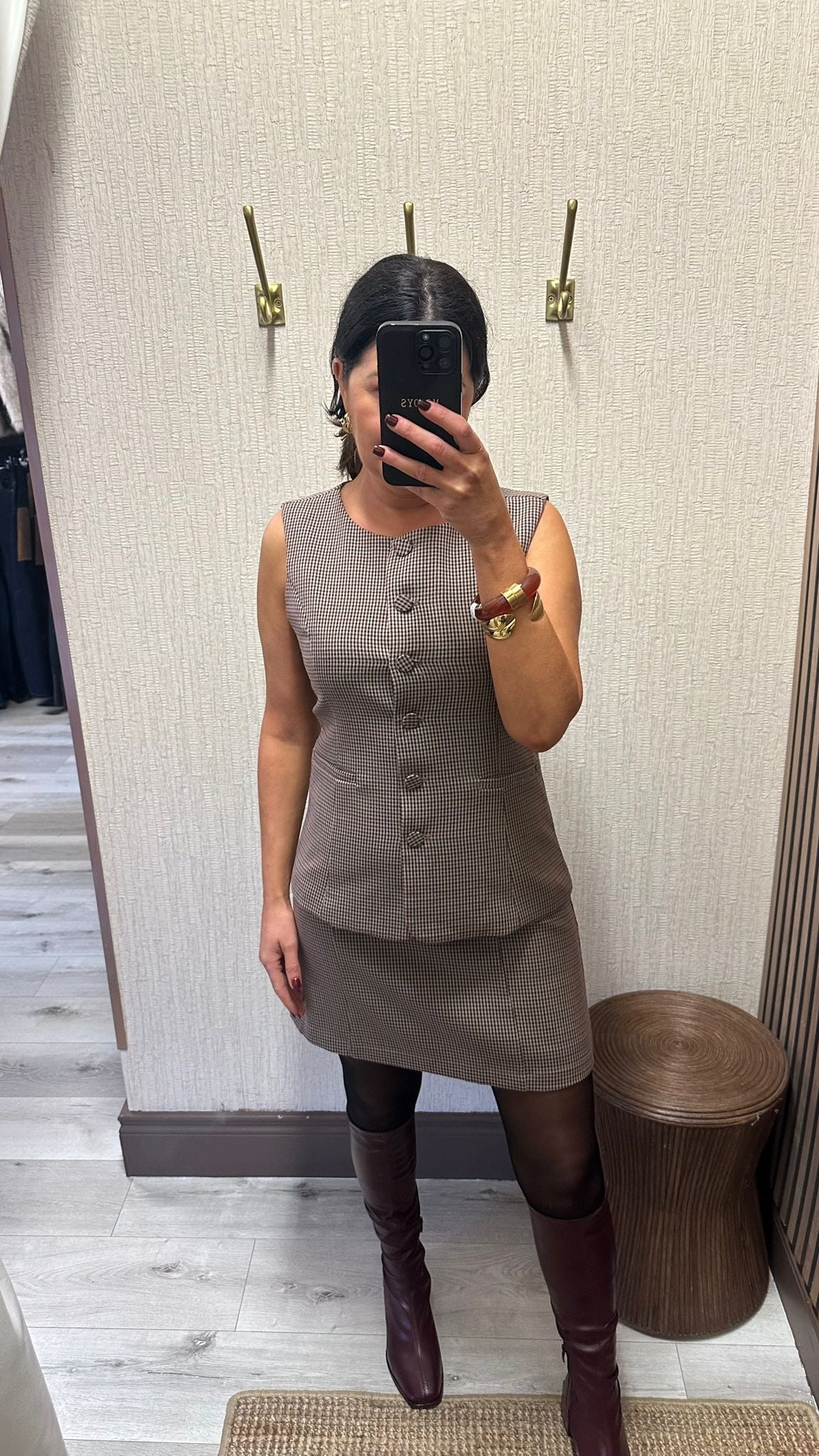 Sara Check Mini Skirt