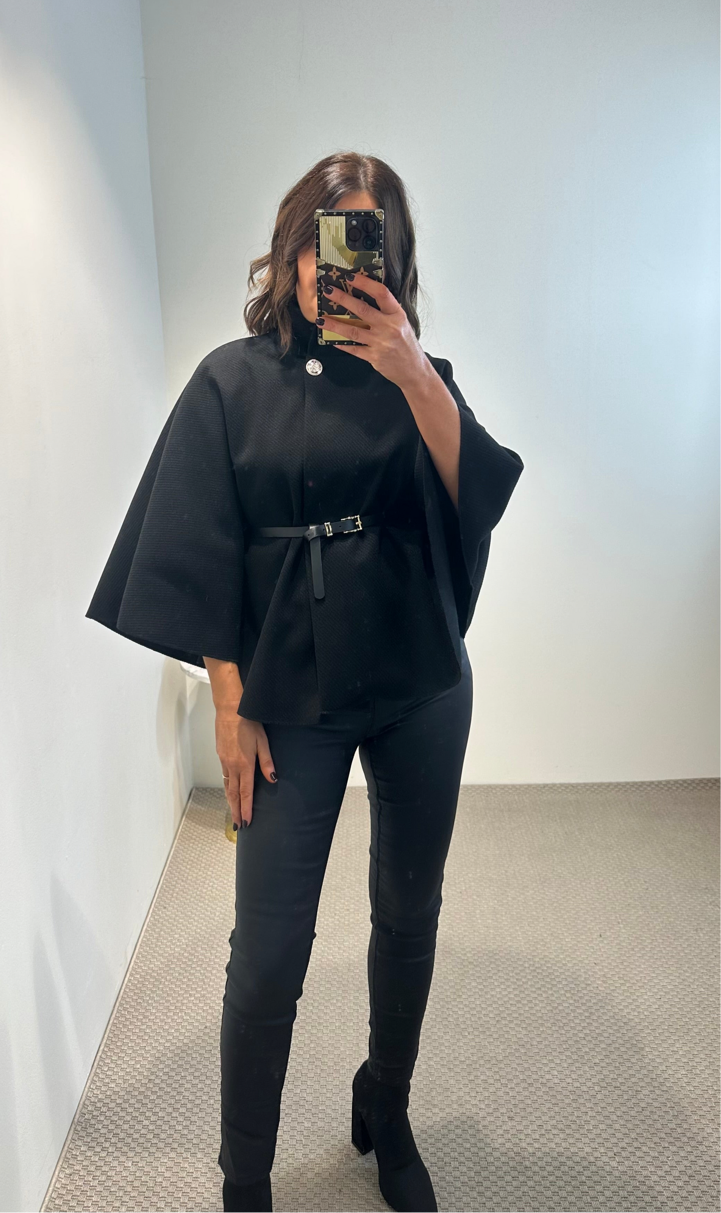 Black Cape with Belt