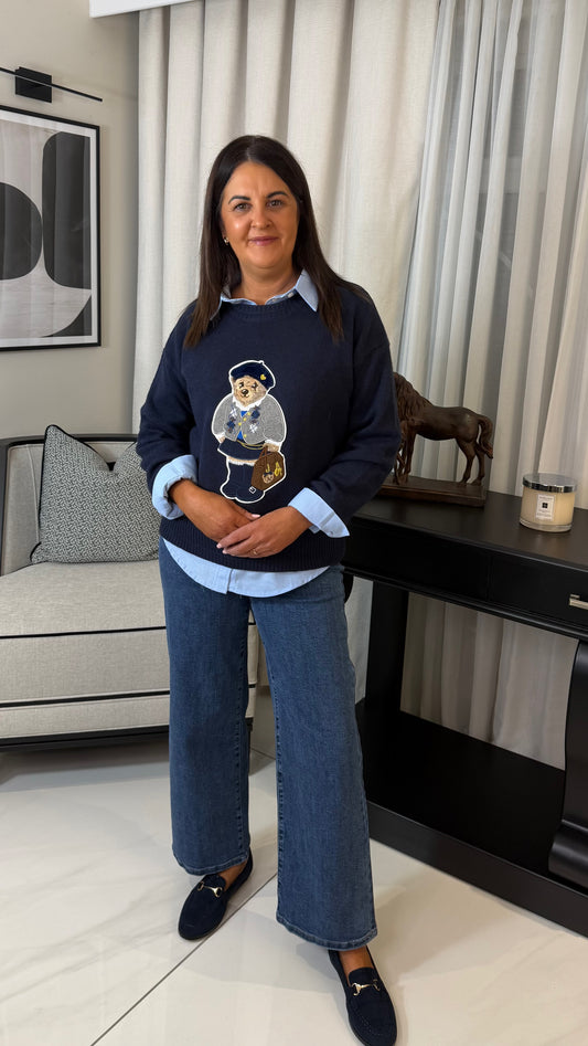 Navy Teddy Bear Sweater