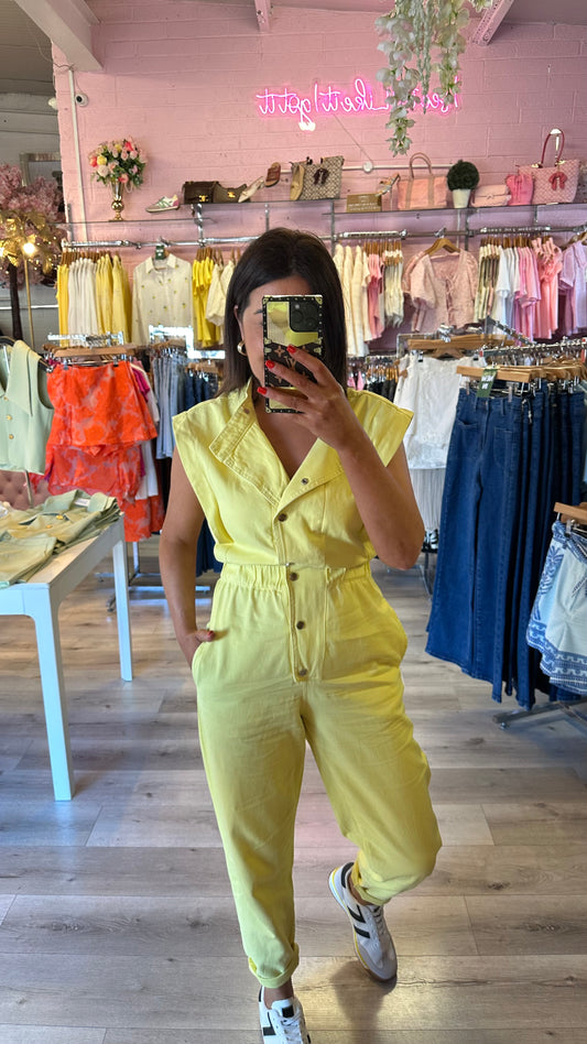 Lemon Denim Jumpsuit