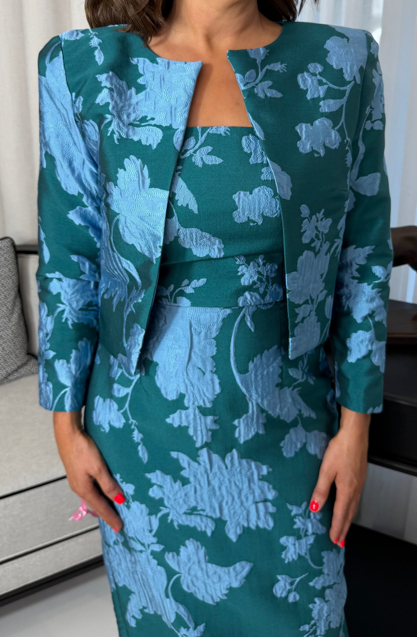 The Azure Emerald Jacquard Trio