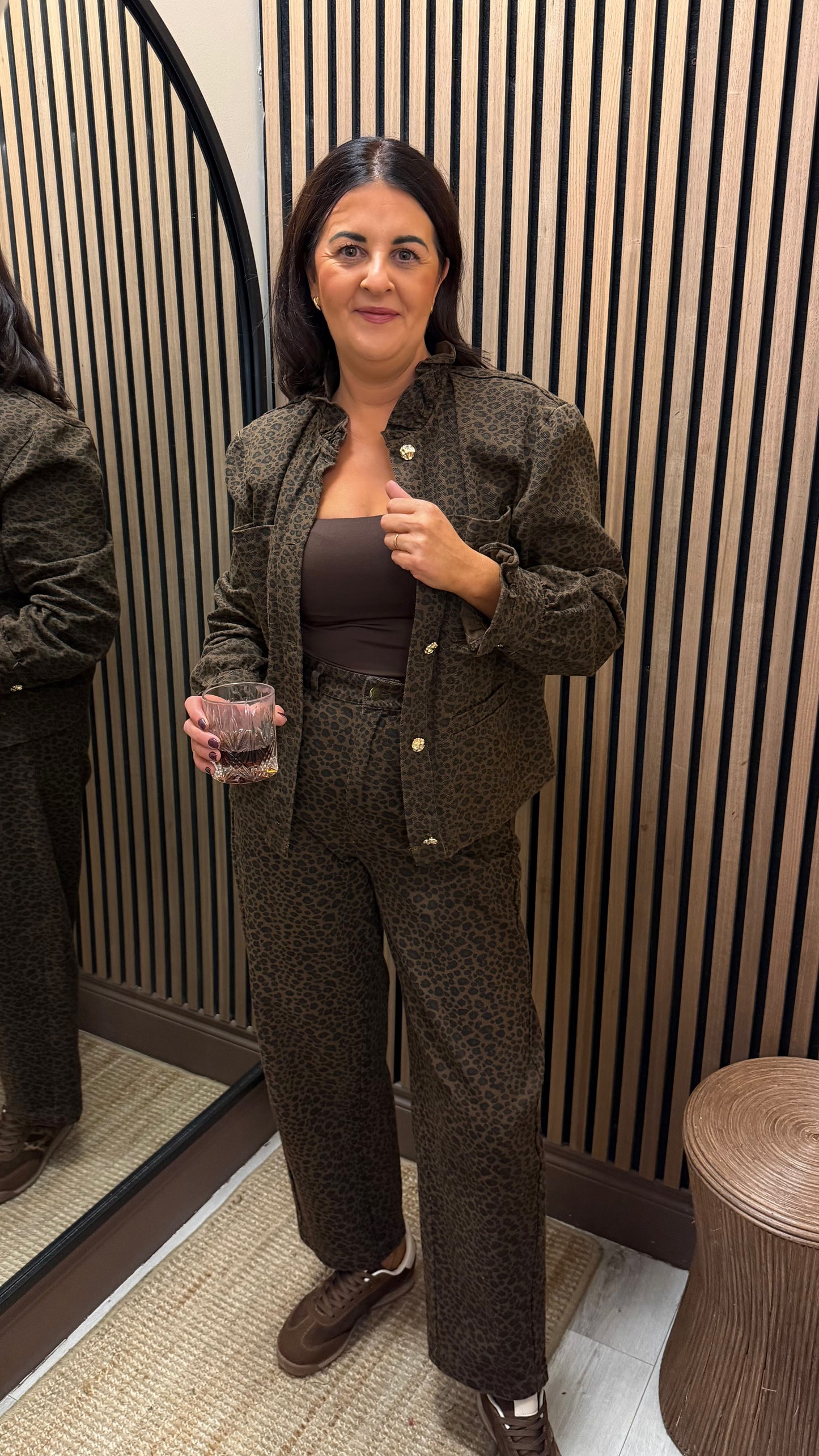Yvonne Leopard Denim Jacket