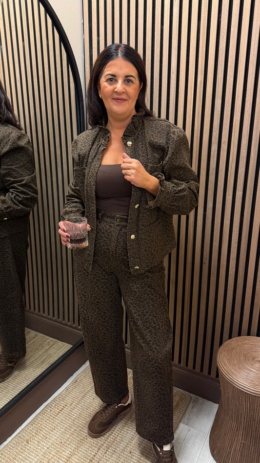 Yvonne Leopard Denim Jacket