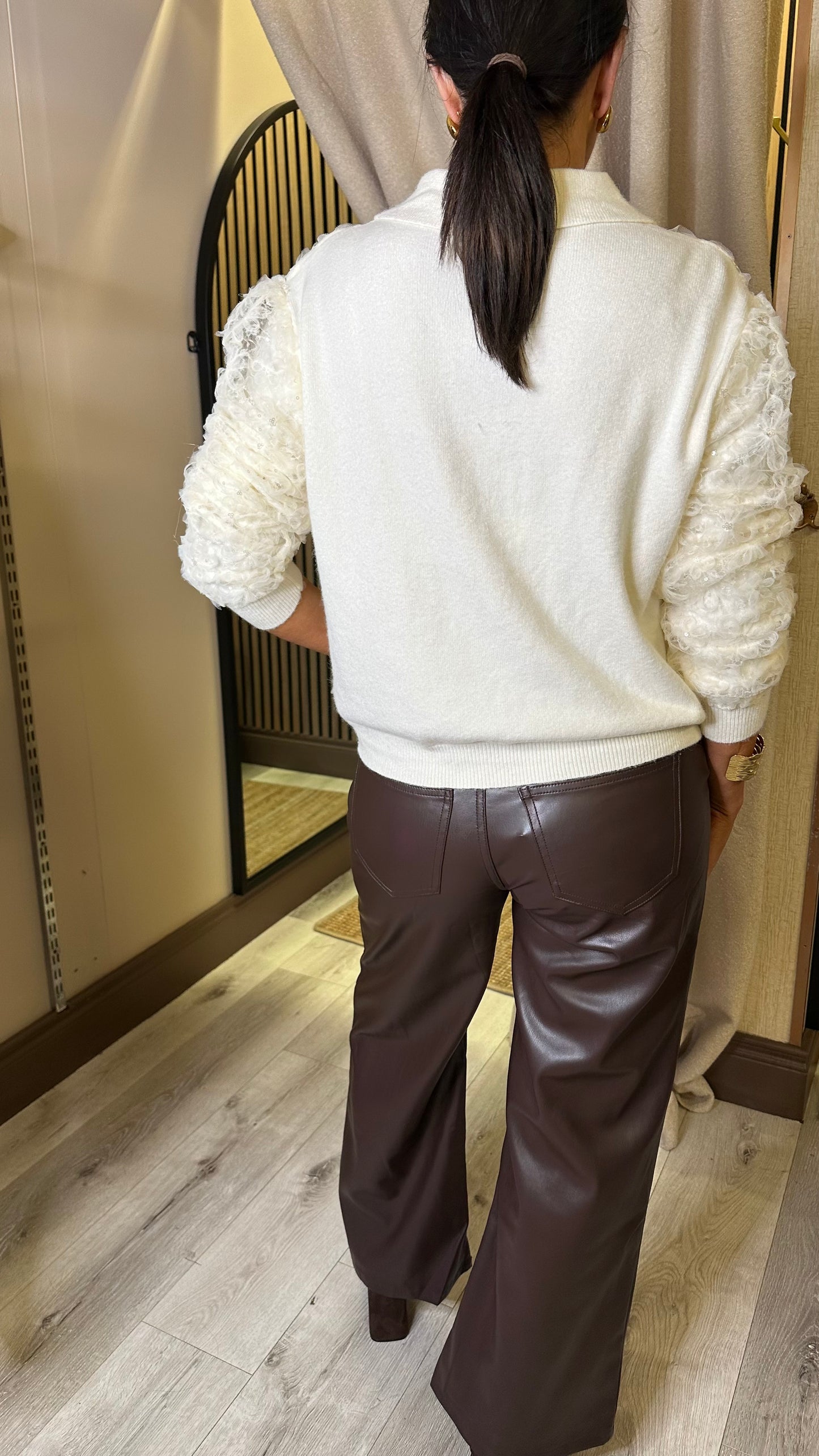 Brown Faux Leather Trousers
