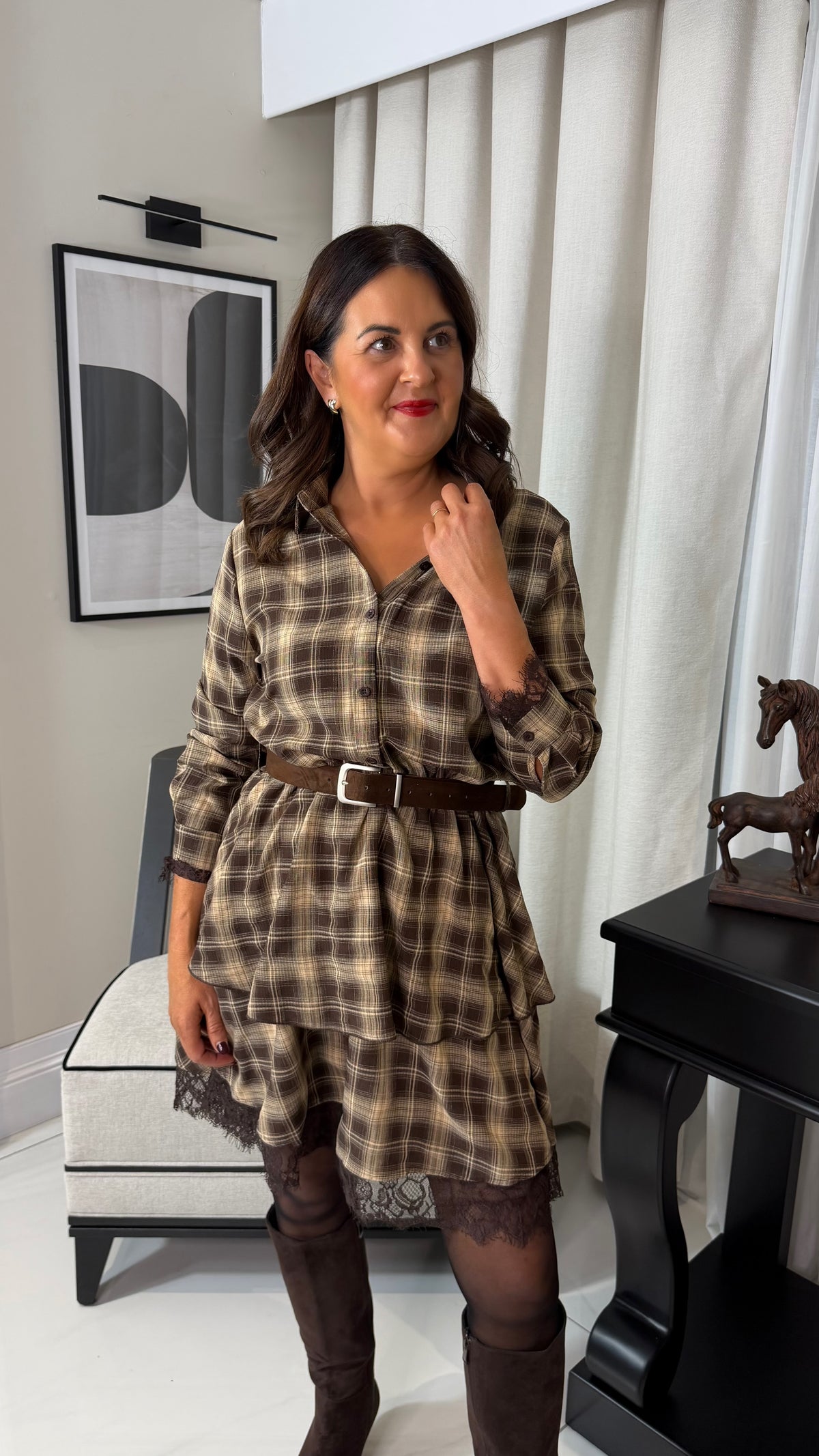 The Heritage Plaid Belted Mini Dress