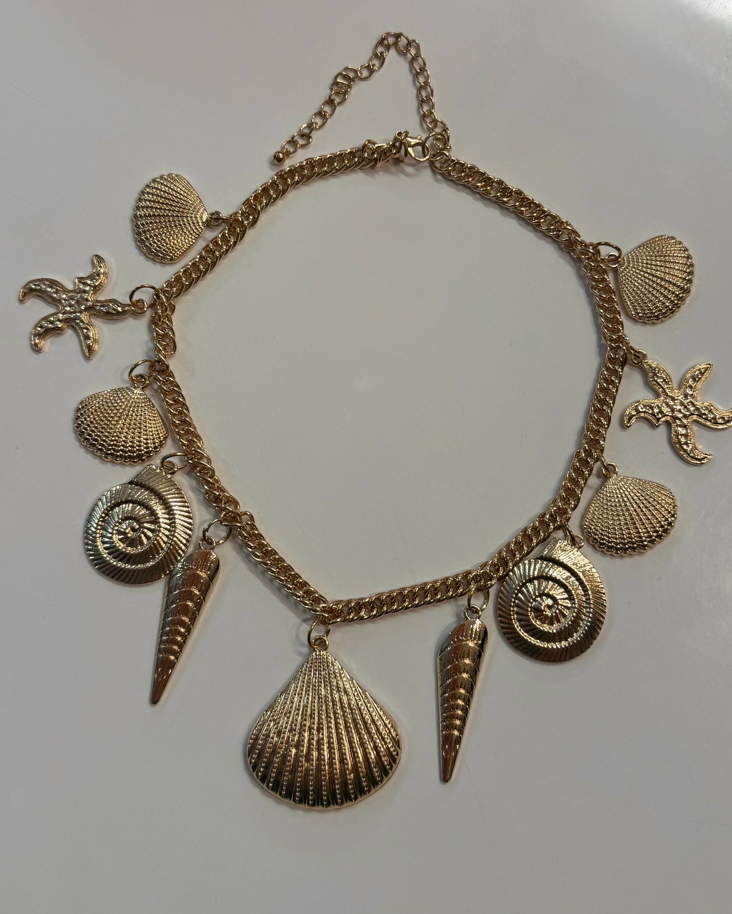 Golden Shell Statement Necklace