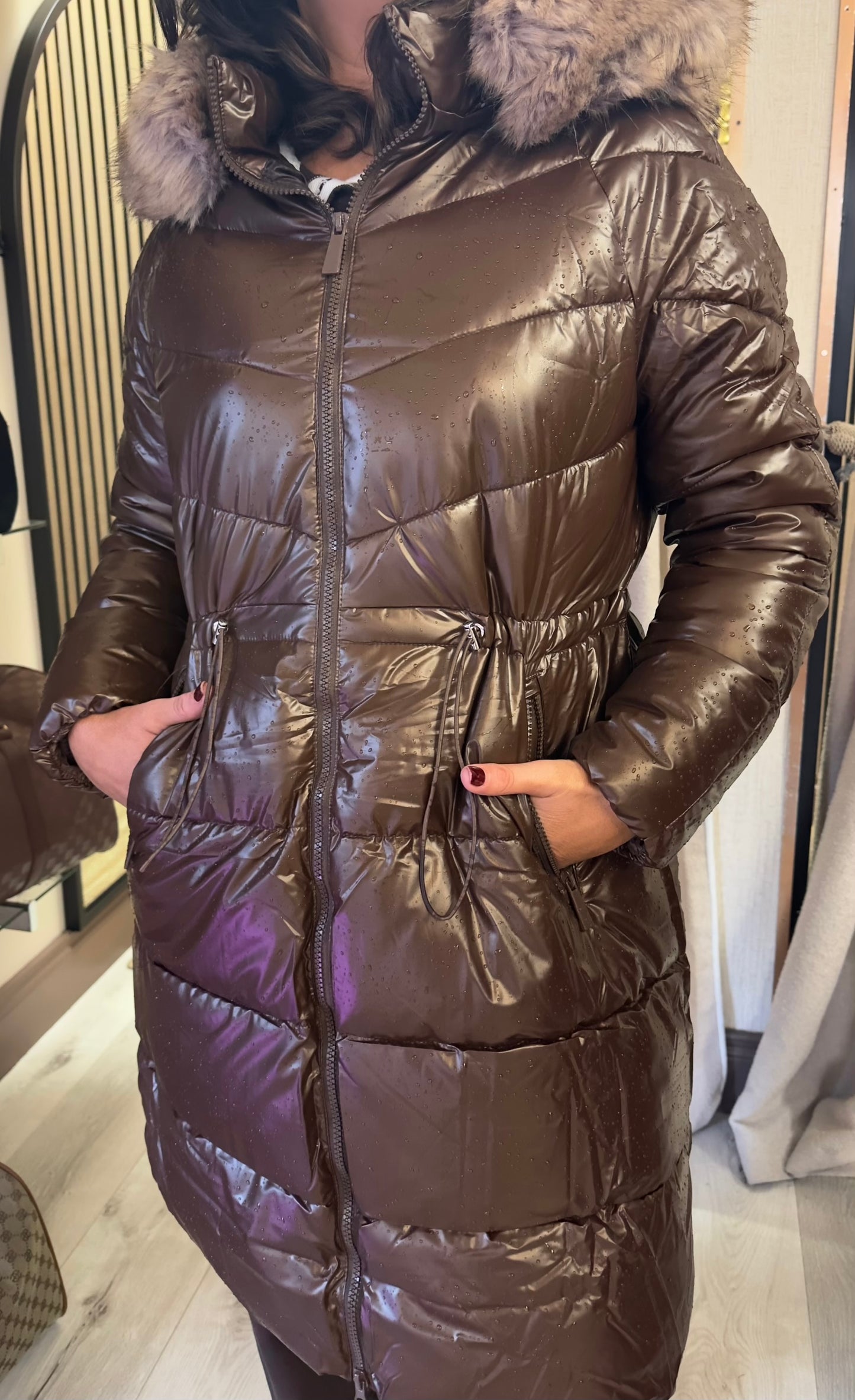 Elsa Brown Puffer Coat
