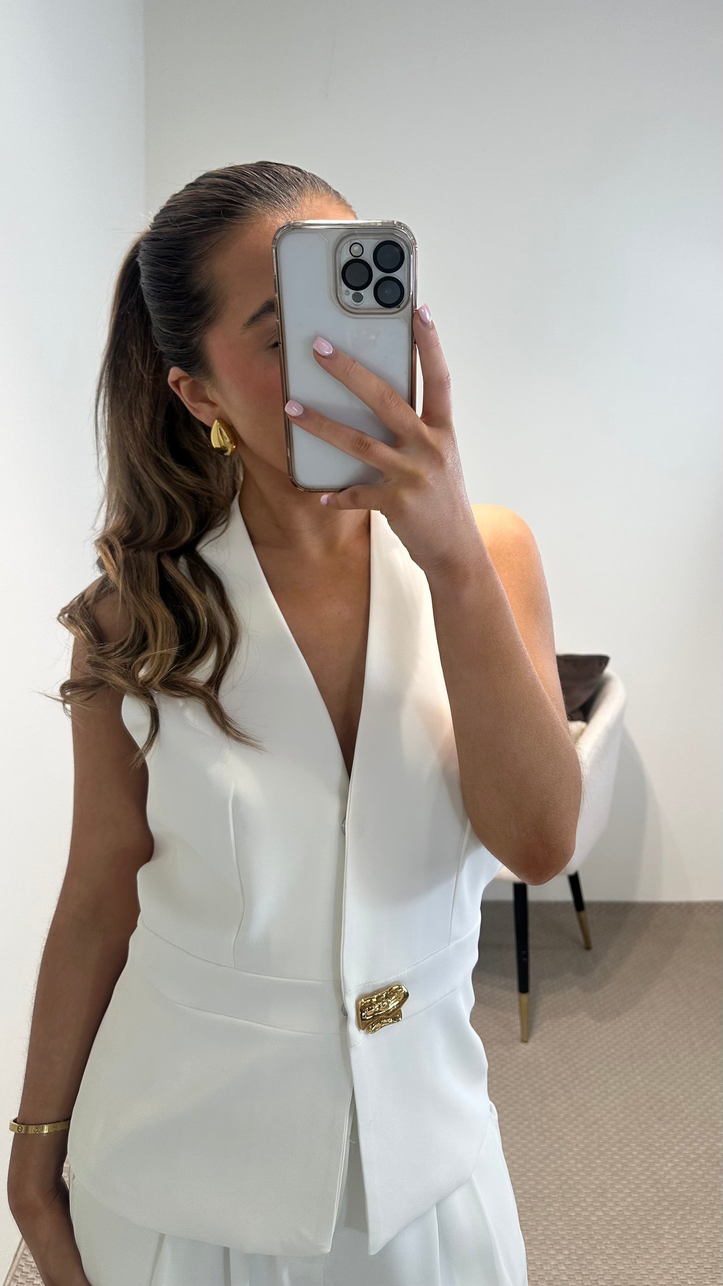 White Halter-neck Waistcoat