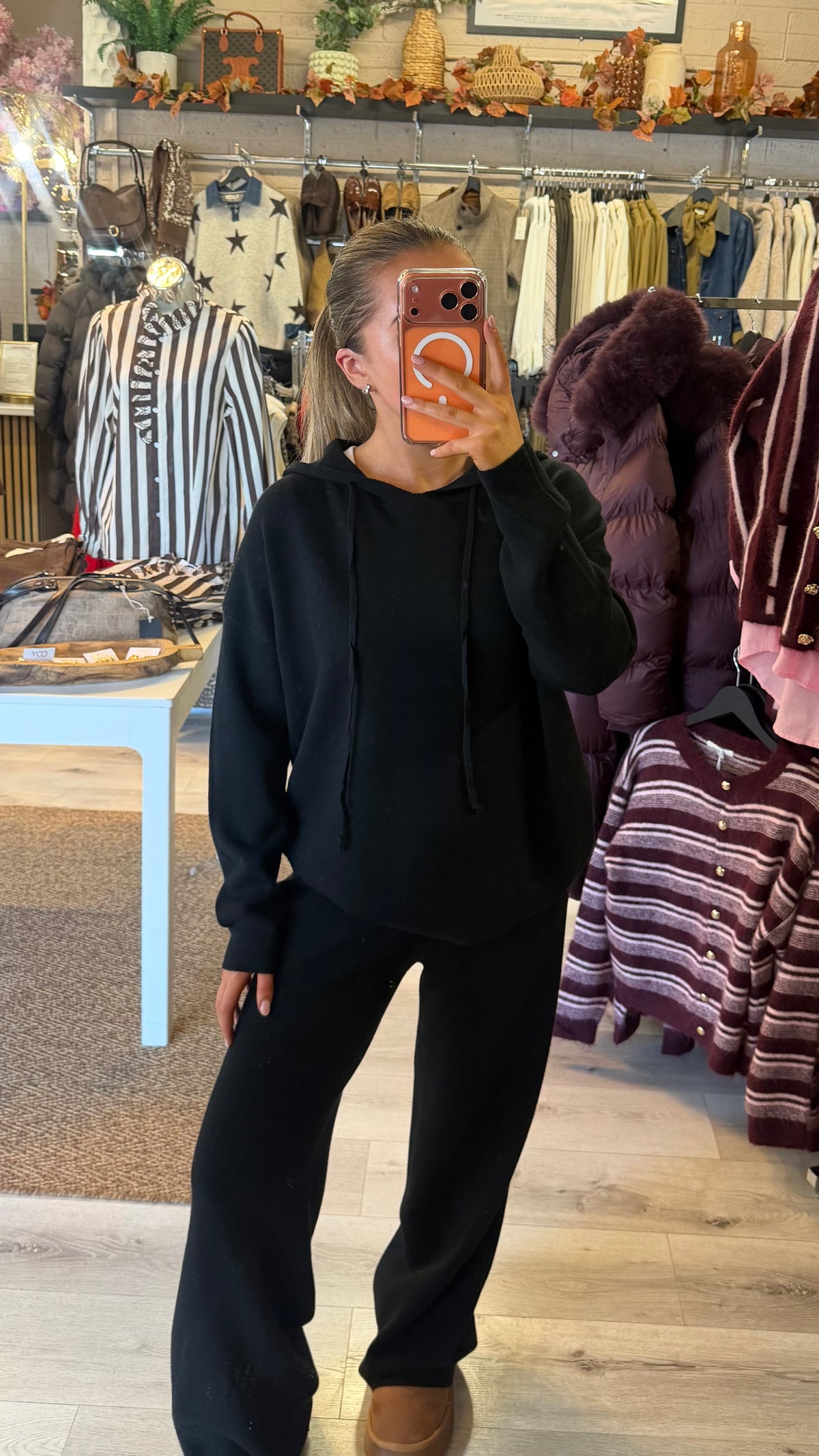 Black Hooded-Lounge Set