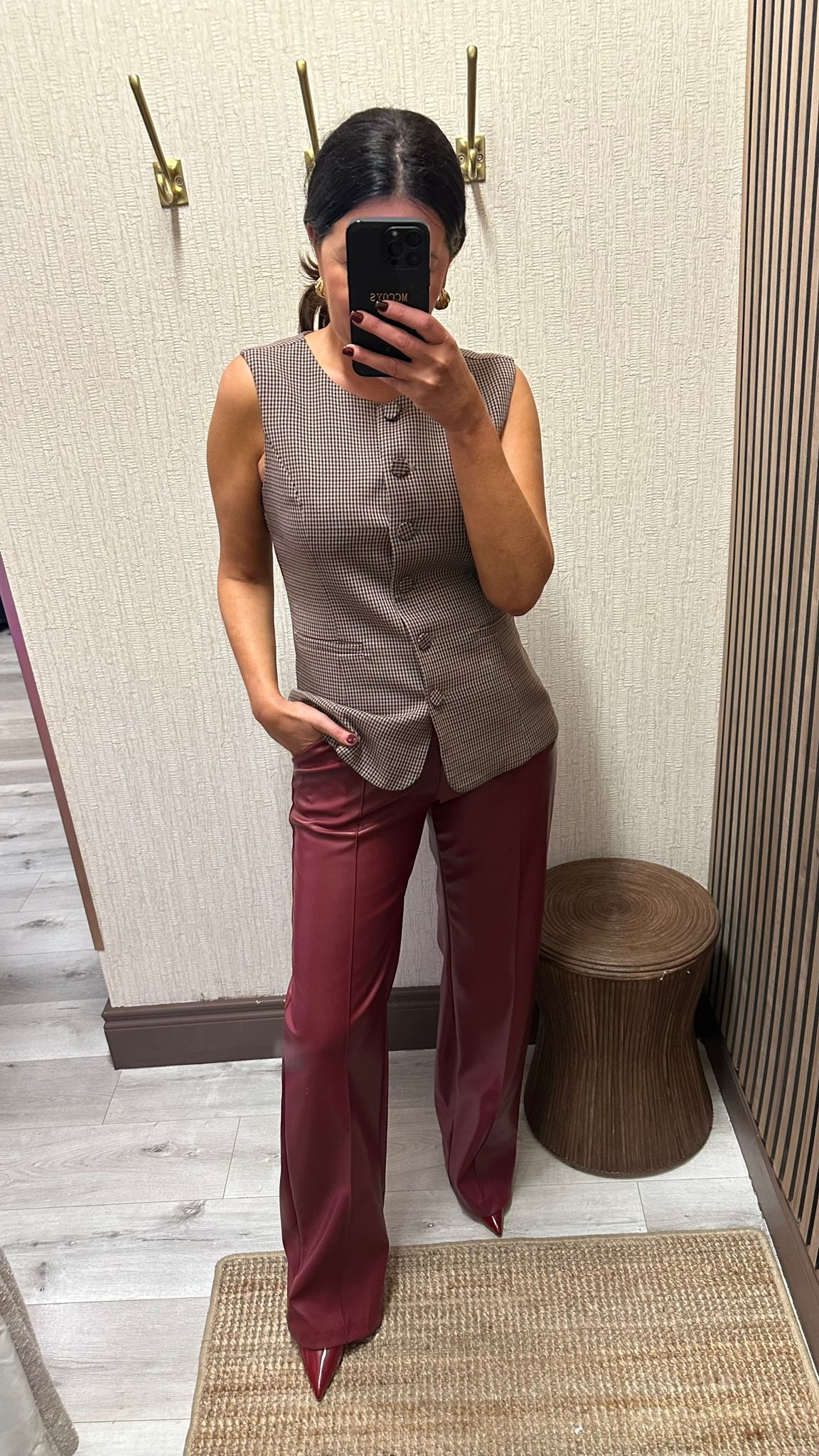 Sara Check Waistcoat