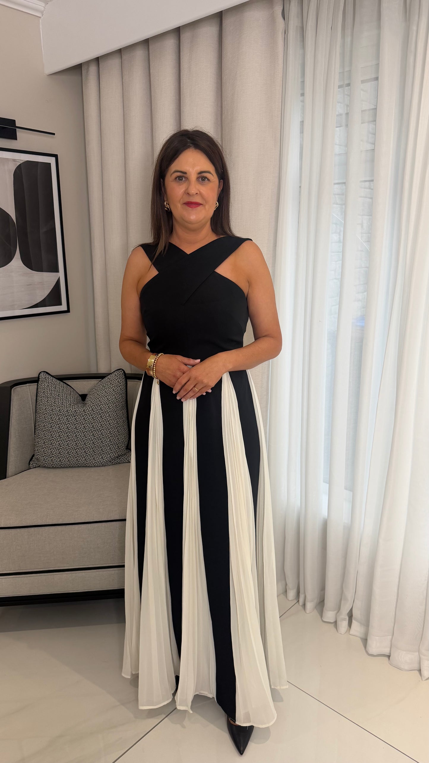 Erin Black & White Dress