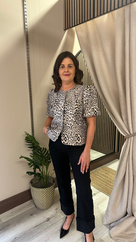Leopard Print Button-down Top