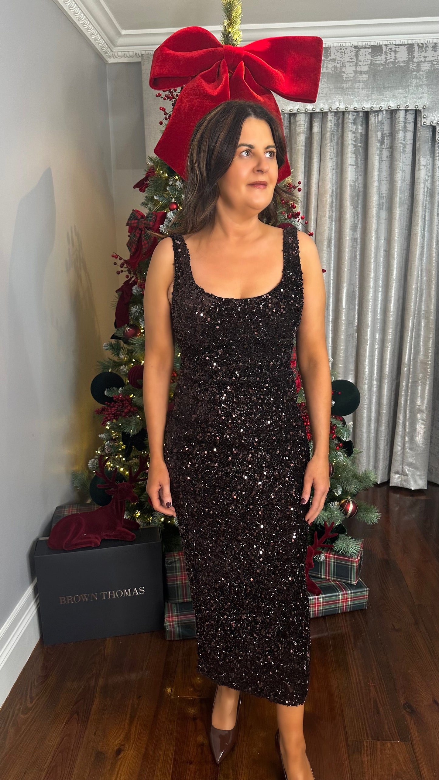 Mia Brown Sequin Dress