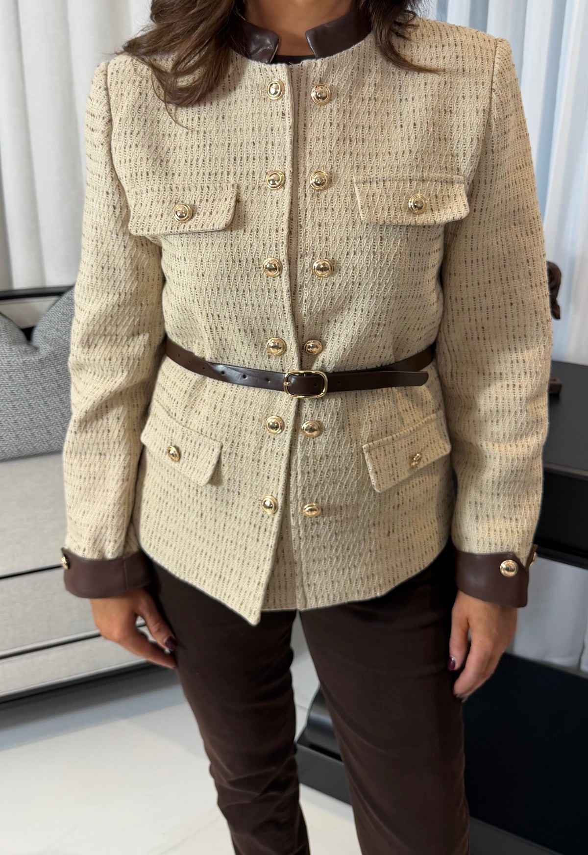 Cream Tweed Blazer