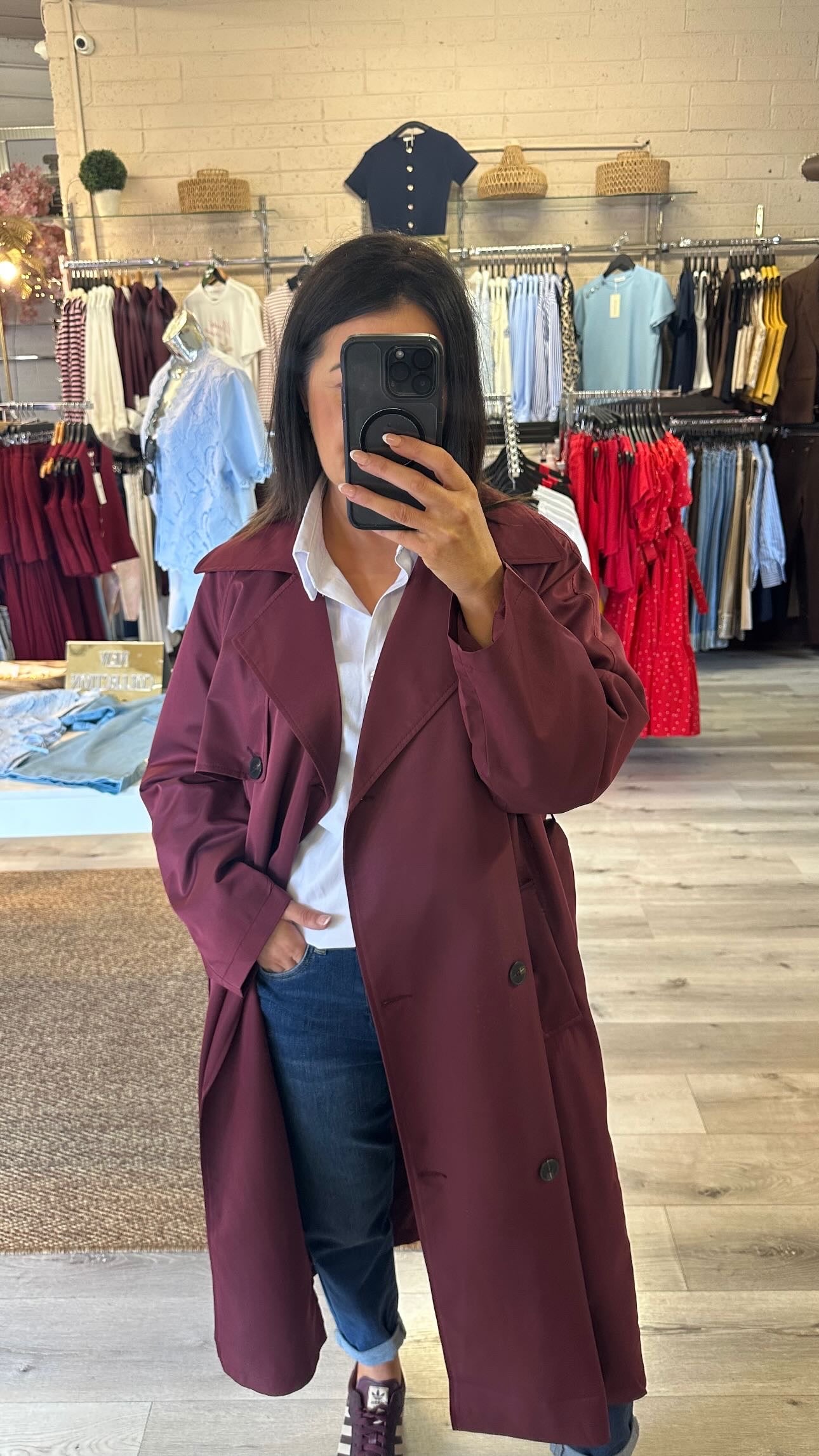 Wine Trench Coat