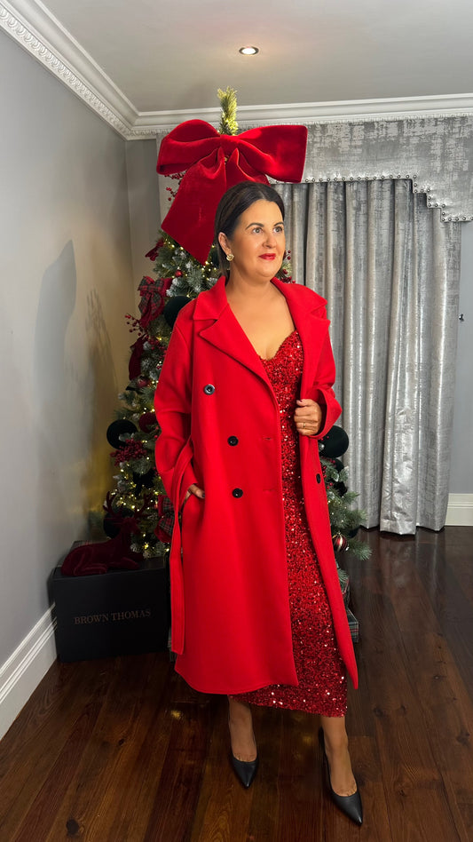 Red Belted Coat