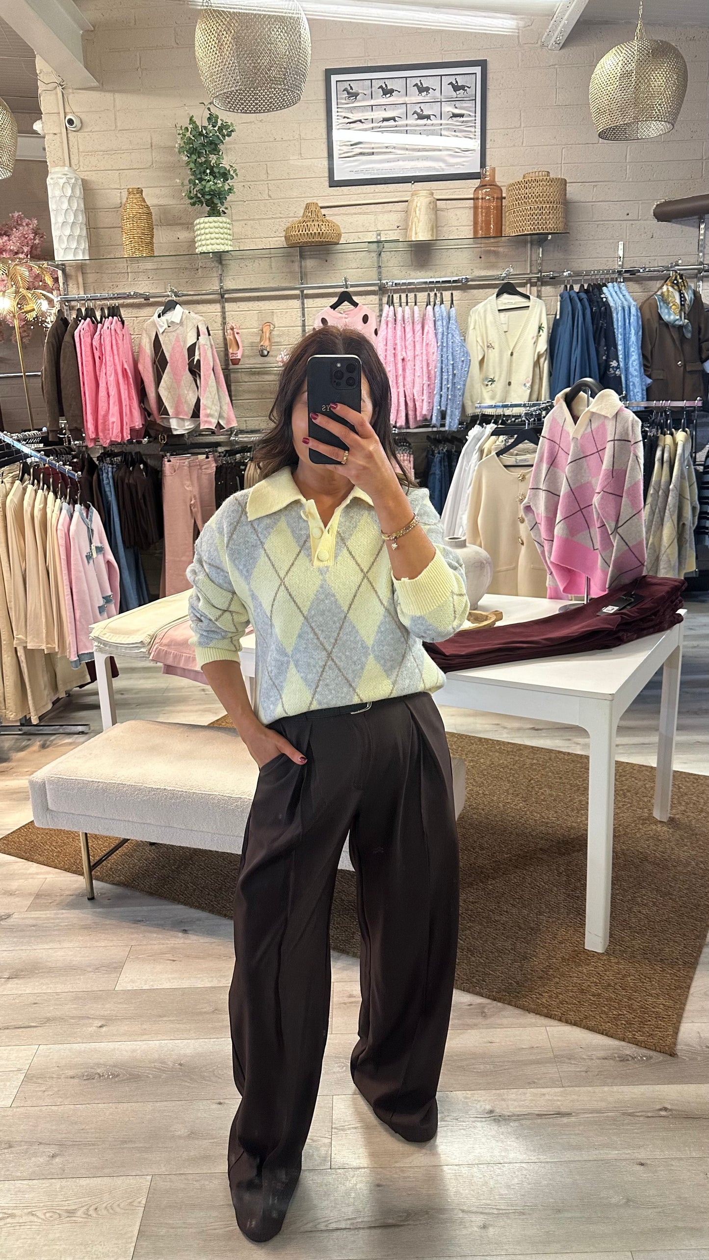 Yellow & Grey Polo Knit