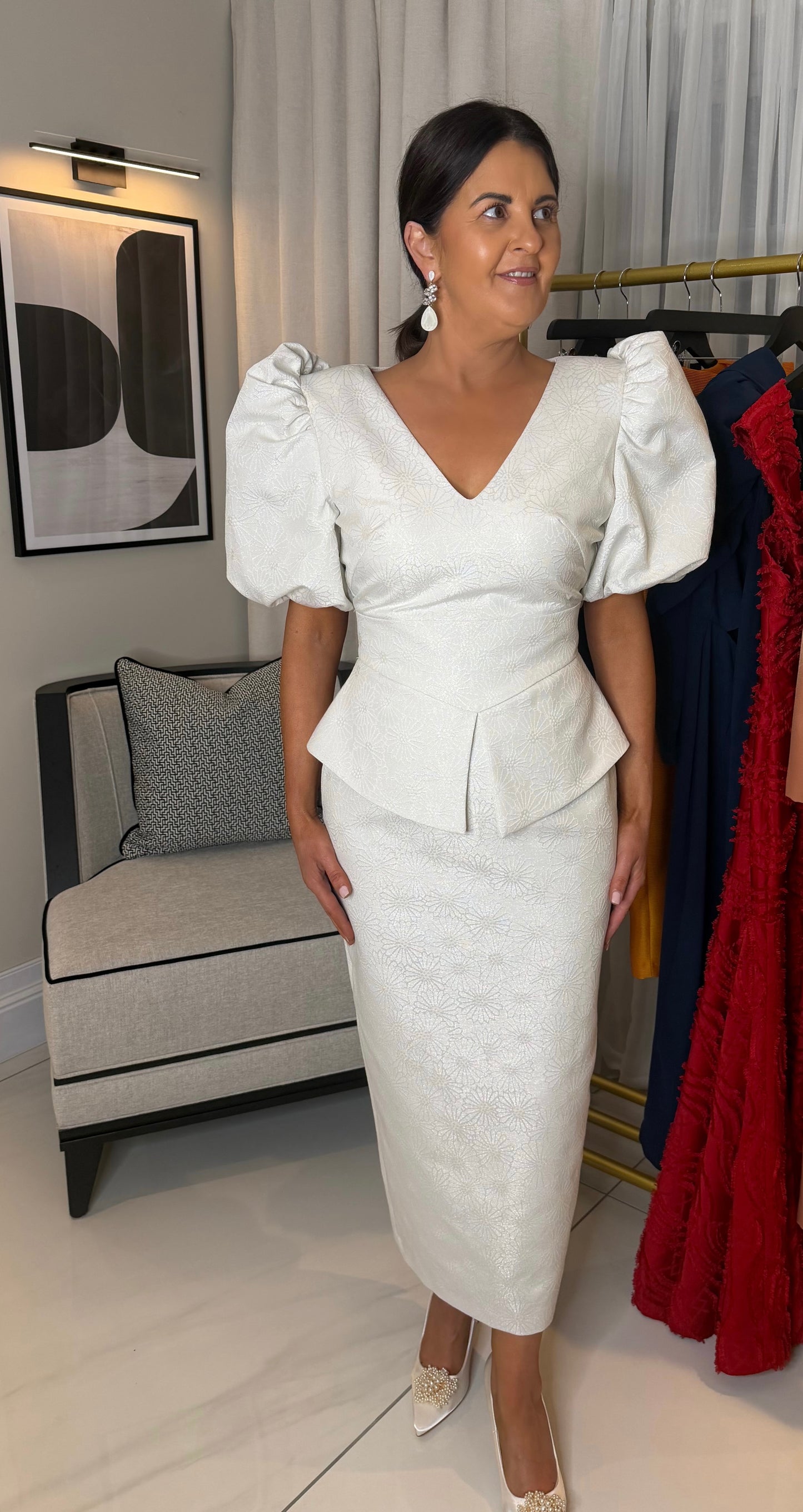 Lottie White Peplum Dress