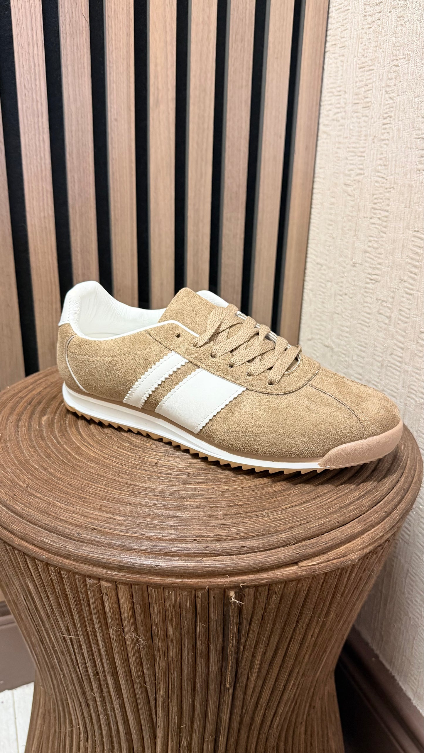 Camel Faux Suede Trainers