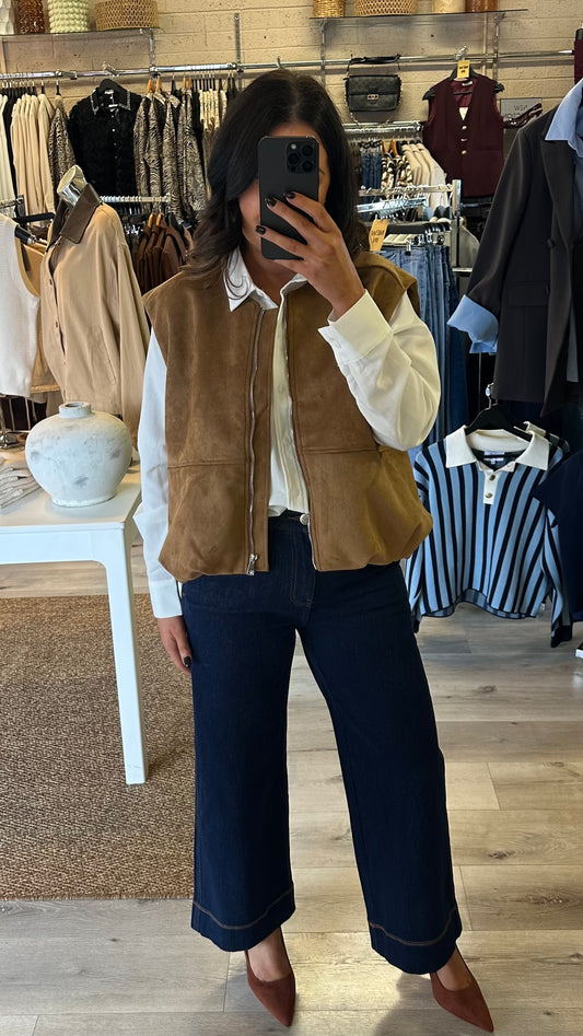 Camel Suedette Gilet