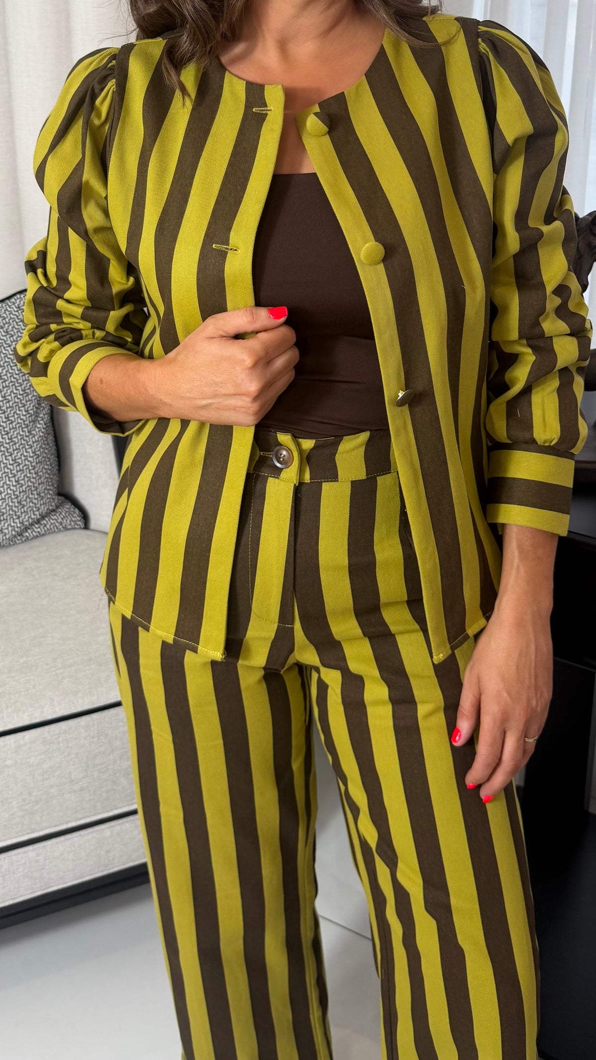 Pistachio & Chocolate Striped Jacket