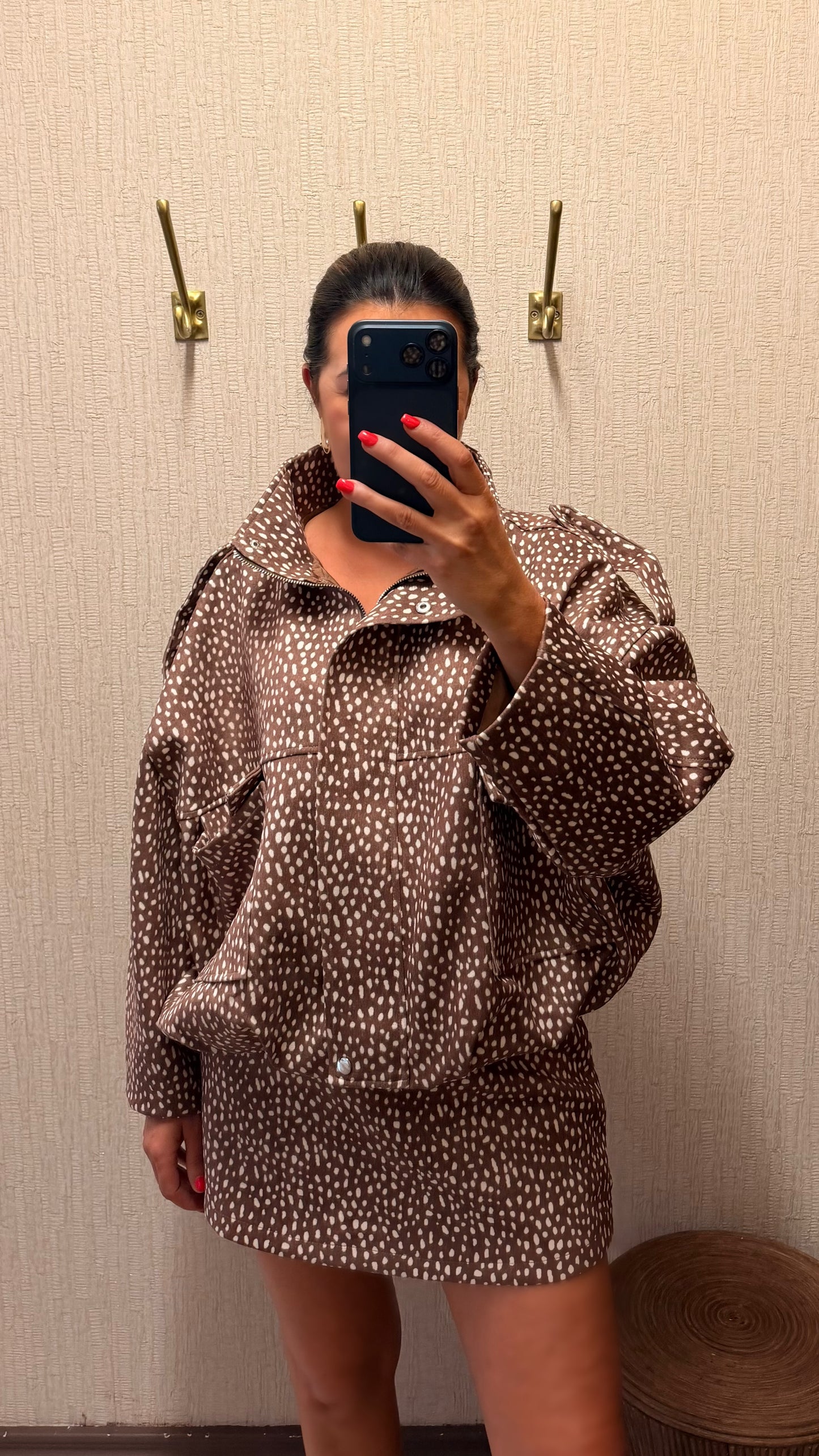Deer Print Moleskin Skort