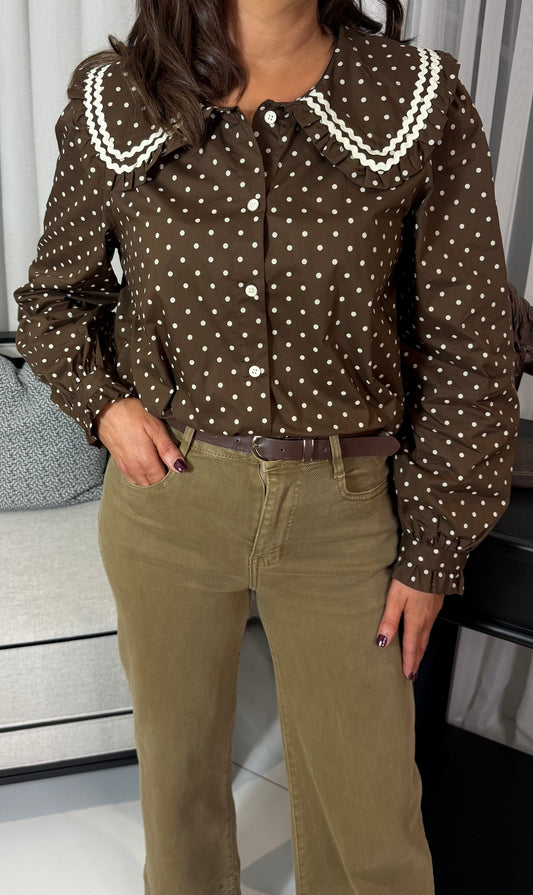 Chocolate Polka Dot Blouse
