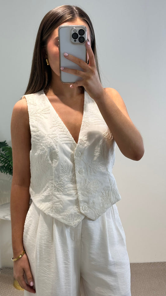 Off-White Embroidered Waistcoat