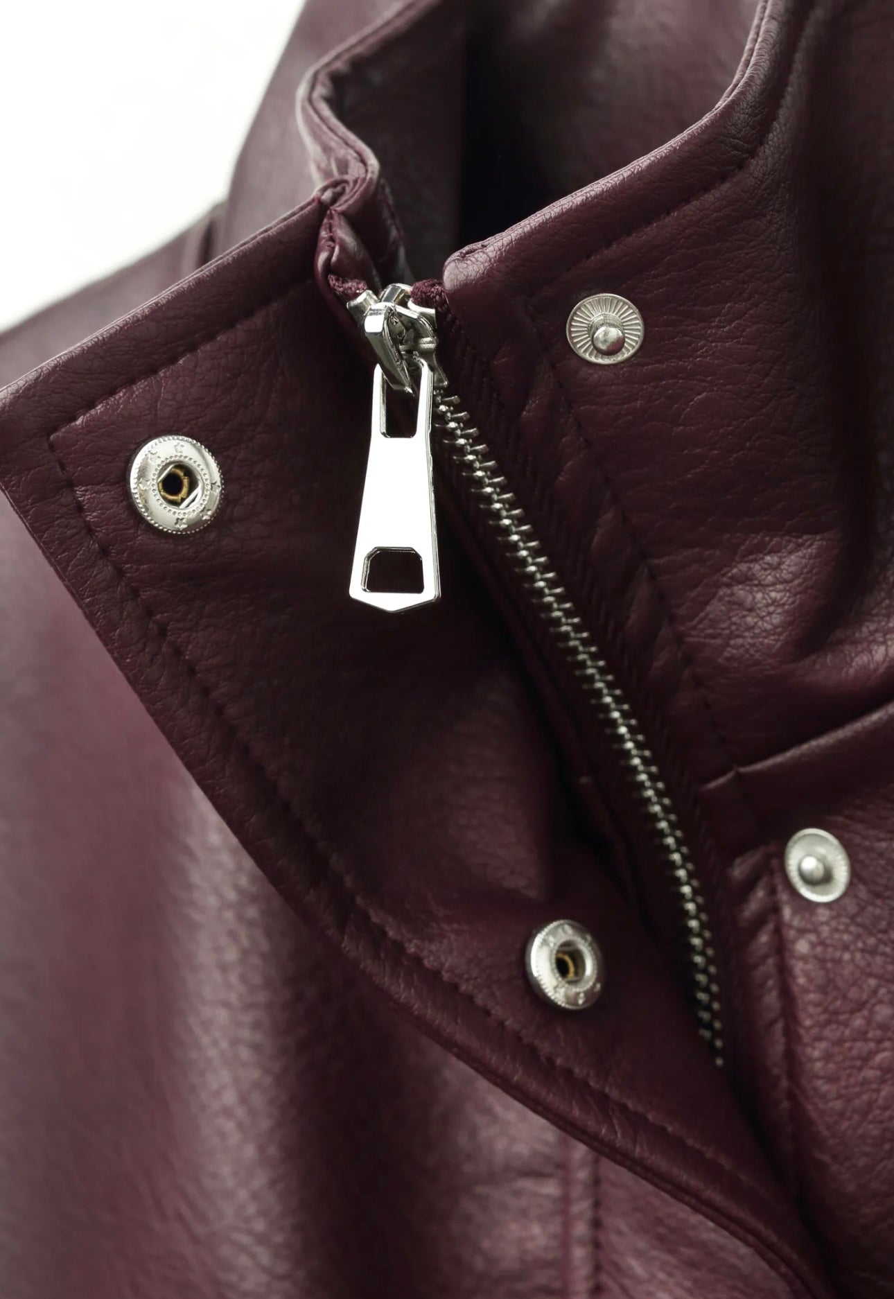 Burgundy Faux Leather Jacket