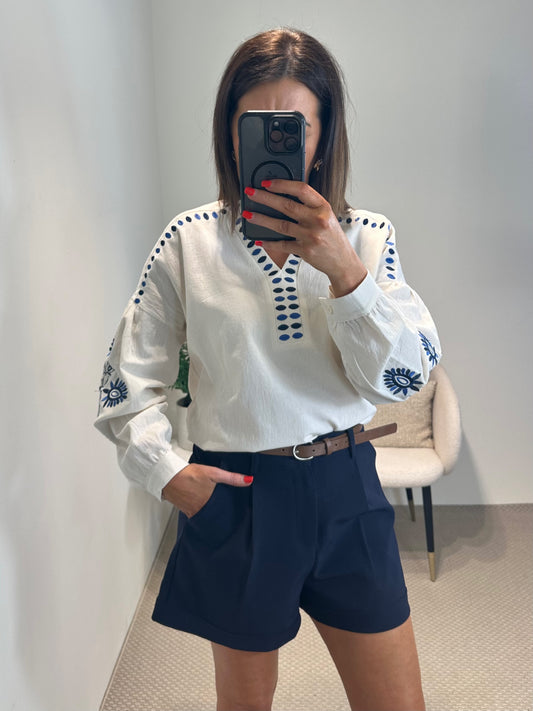 Navy Shorts with Belt