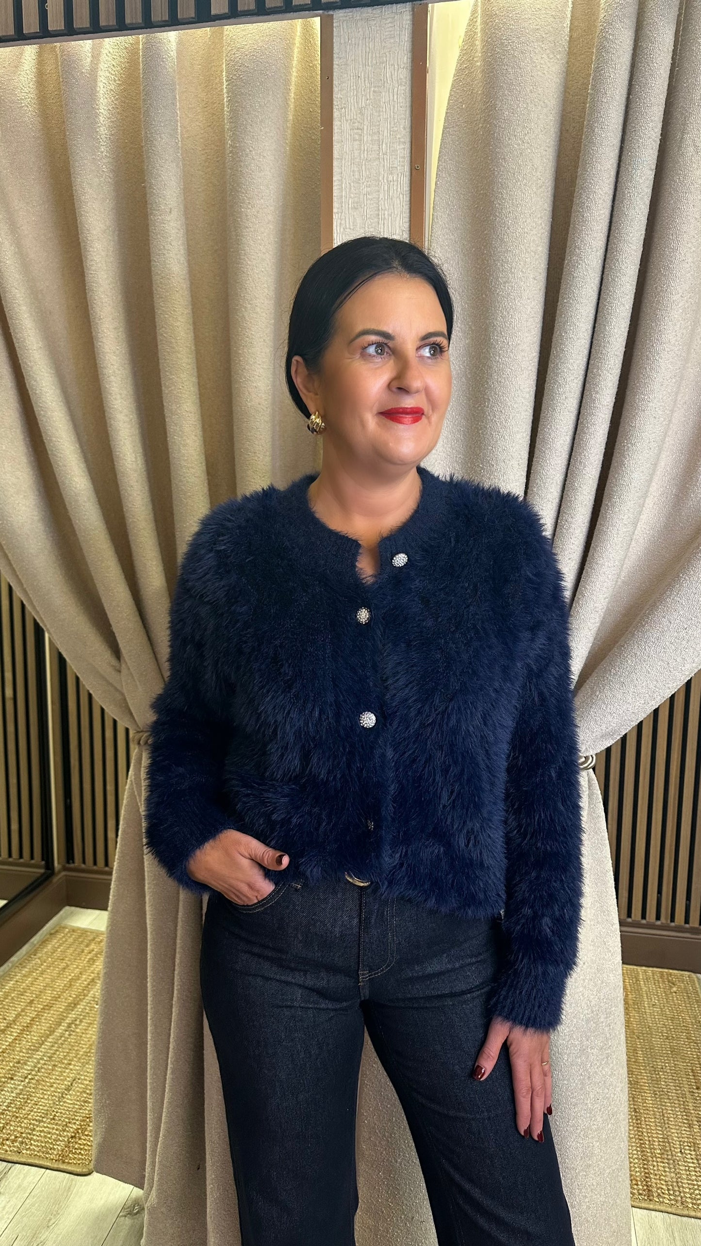 Blue Soft Texture Cardigan