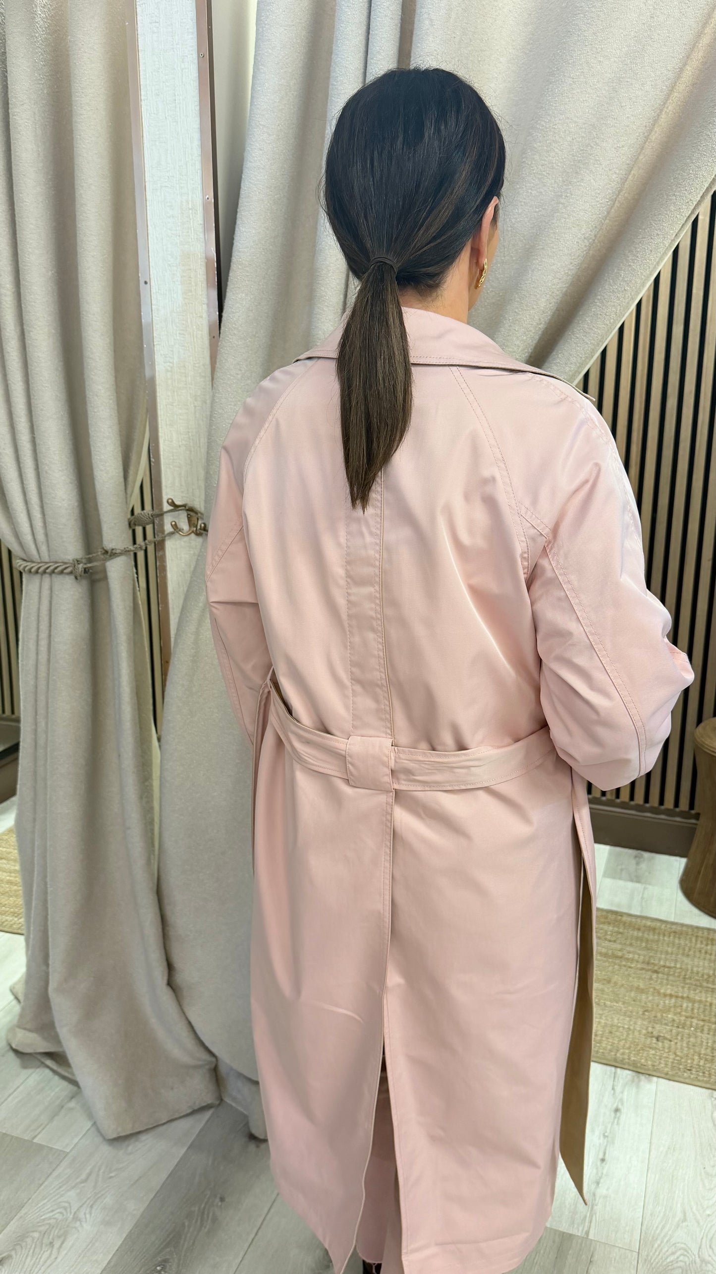Eve Pink & Tan Reversible Trenchcoat