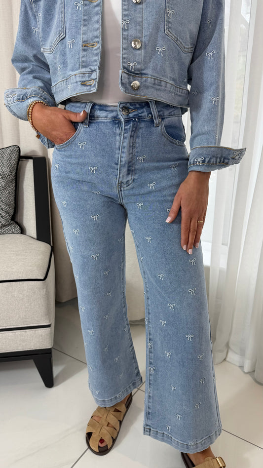 Denim Bow Detail Jeans
