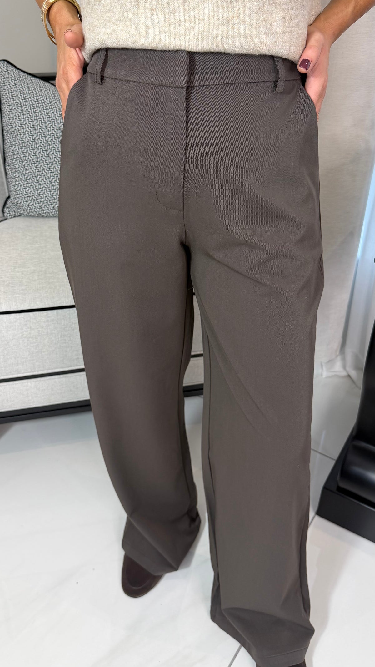 Brown Wide Leg Trousers
