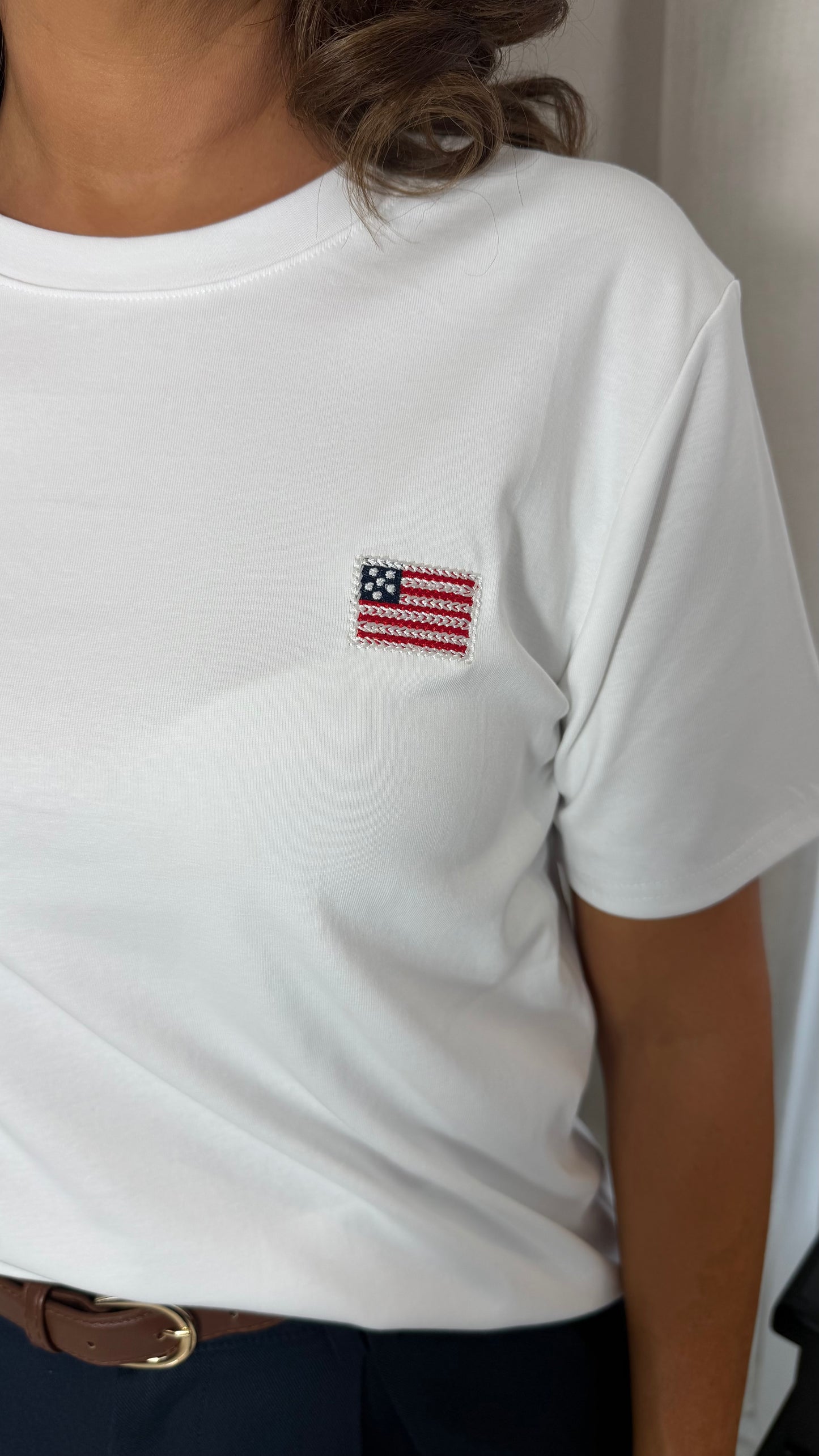 White Embroidered T-Shirt