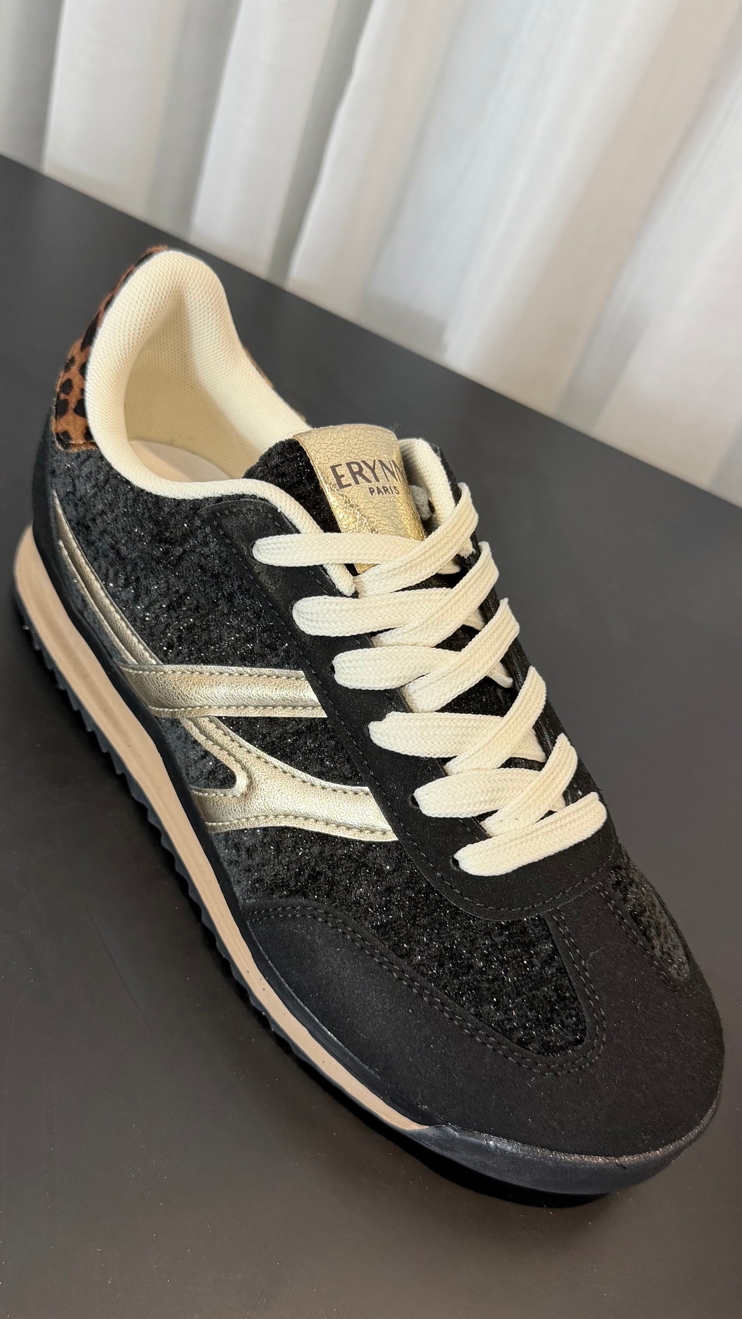 Black/Gold/Leopard Trainers