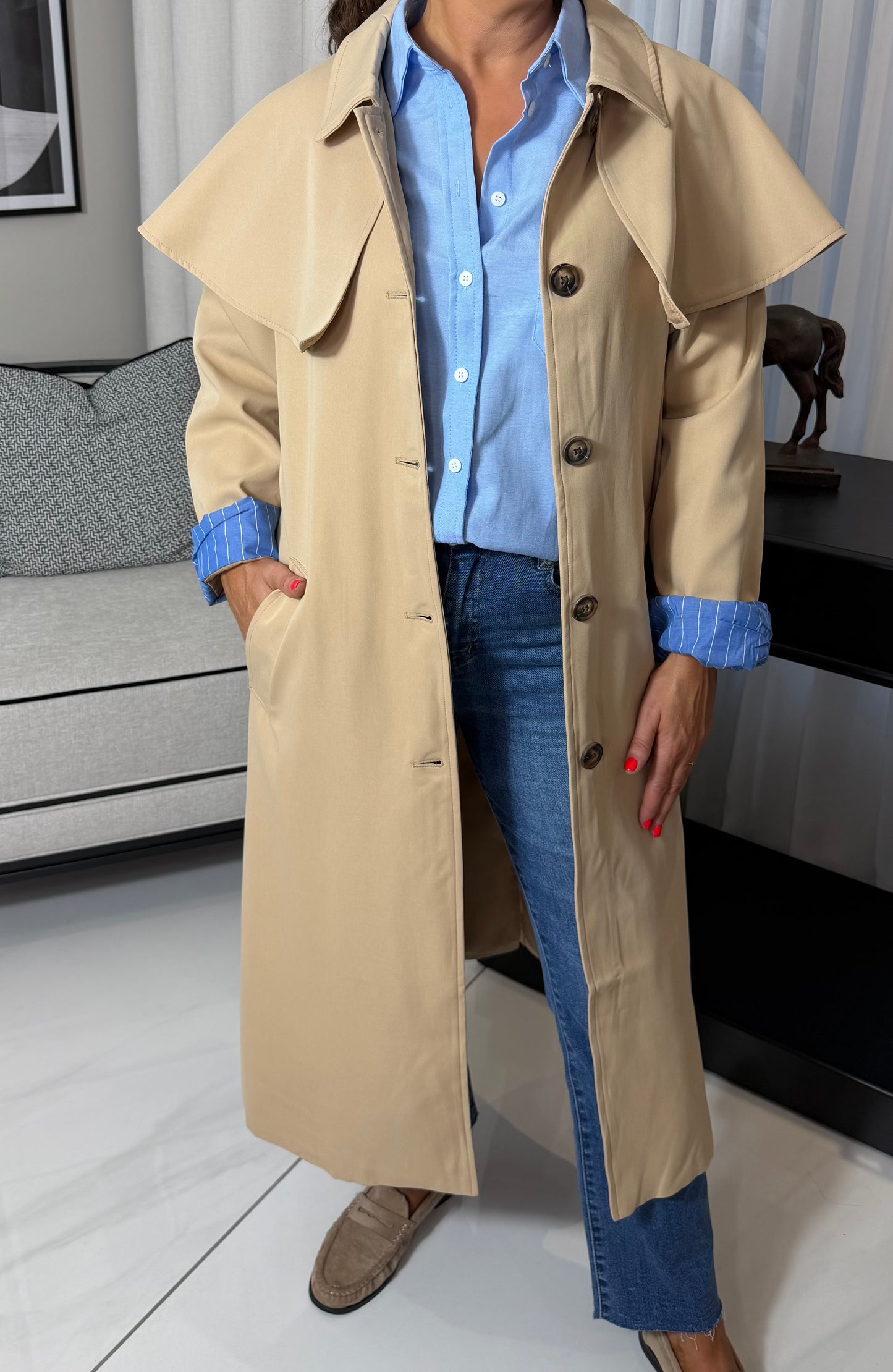 The Layla Oversized Long Trench