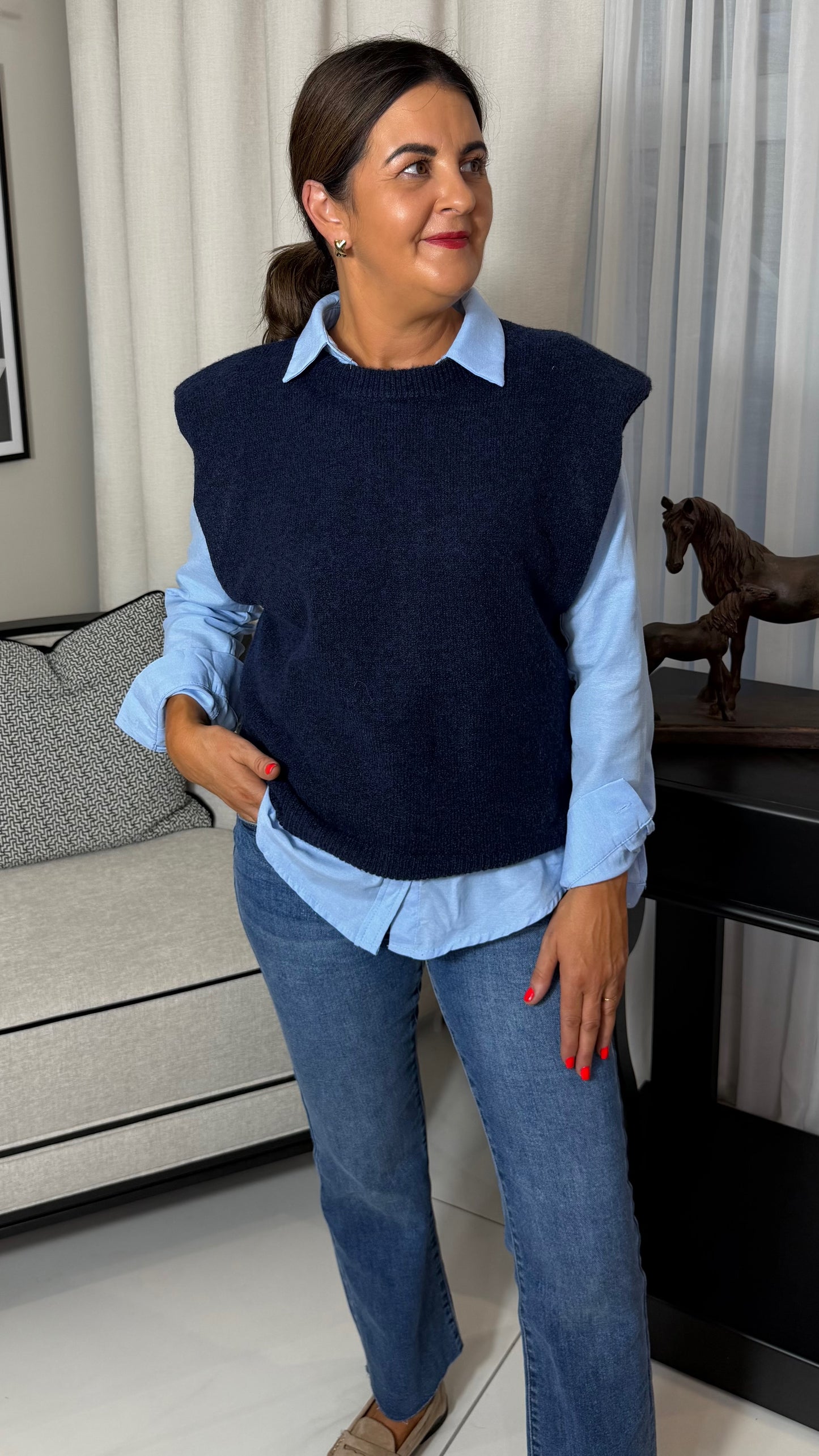 Navy Vest Knit
