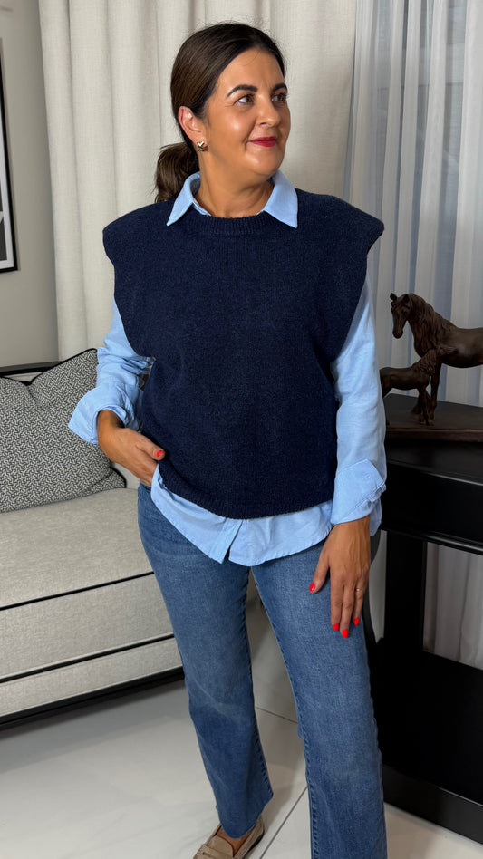 Navy Vest Knit