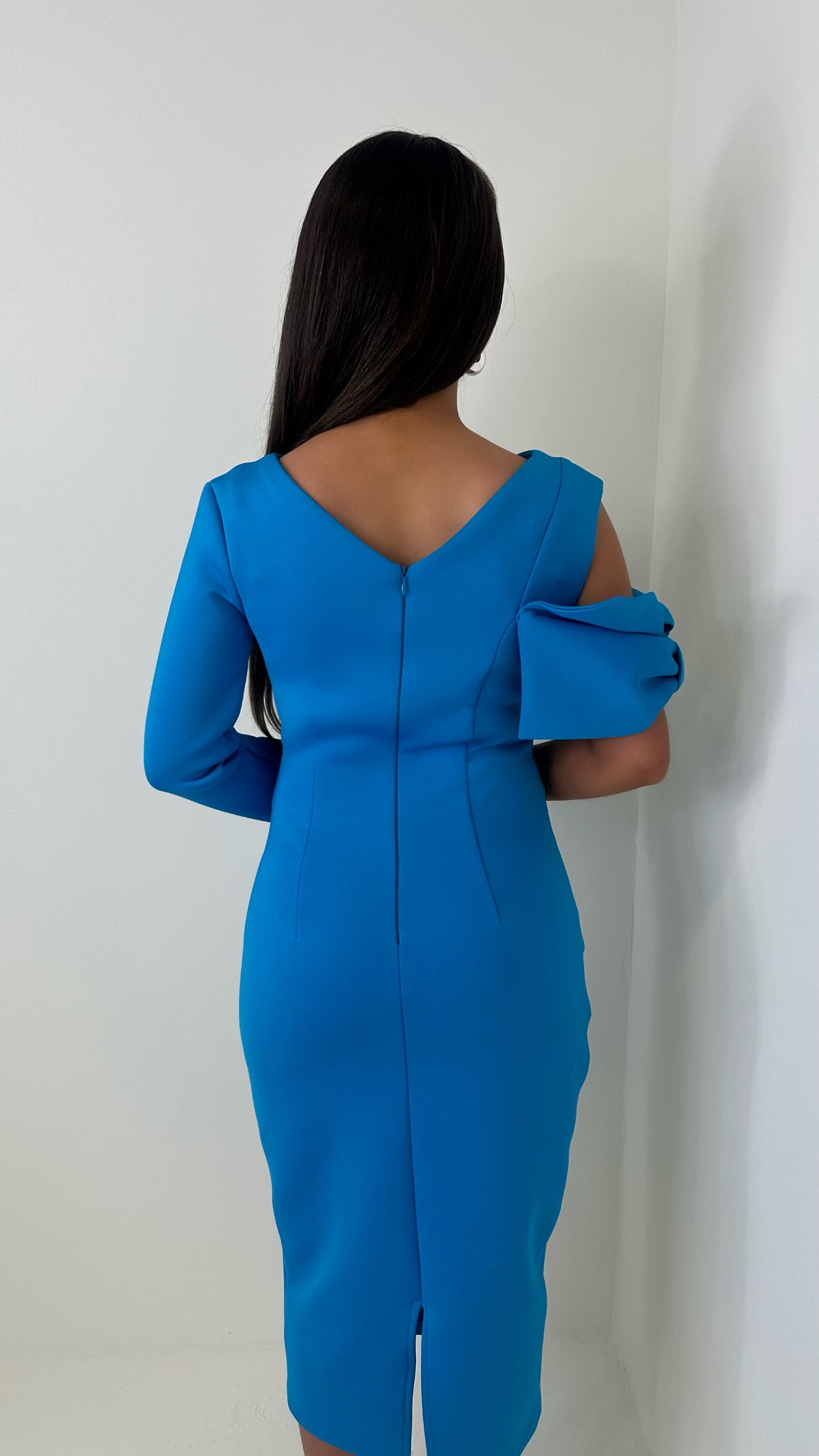 Ada Blue Scuba One Shoulder Dress