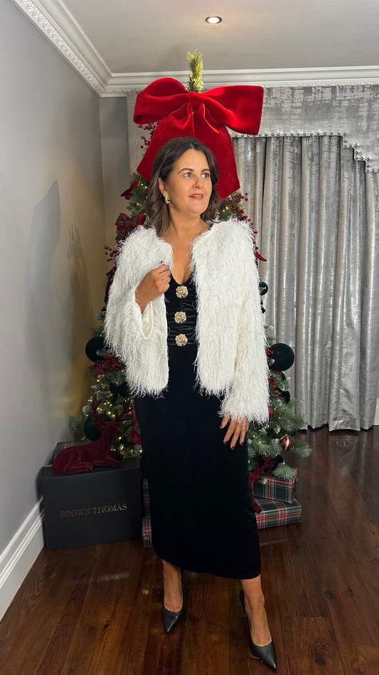 Feather Fringe Metallic Thread Jacket