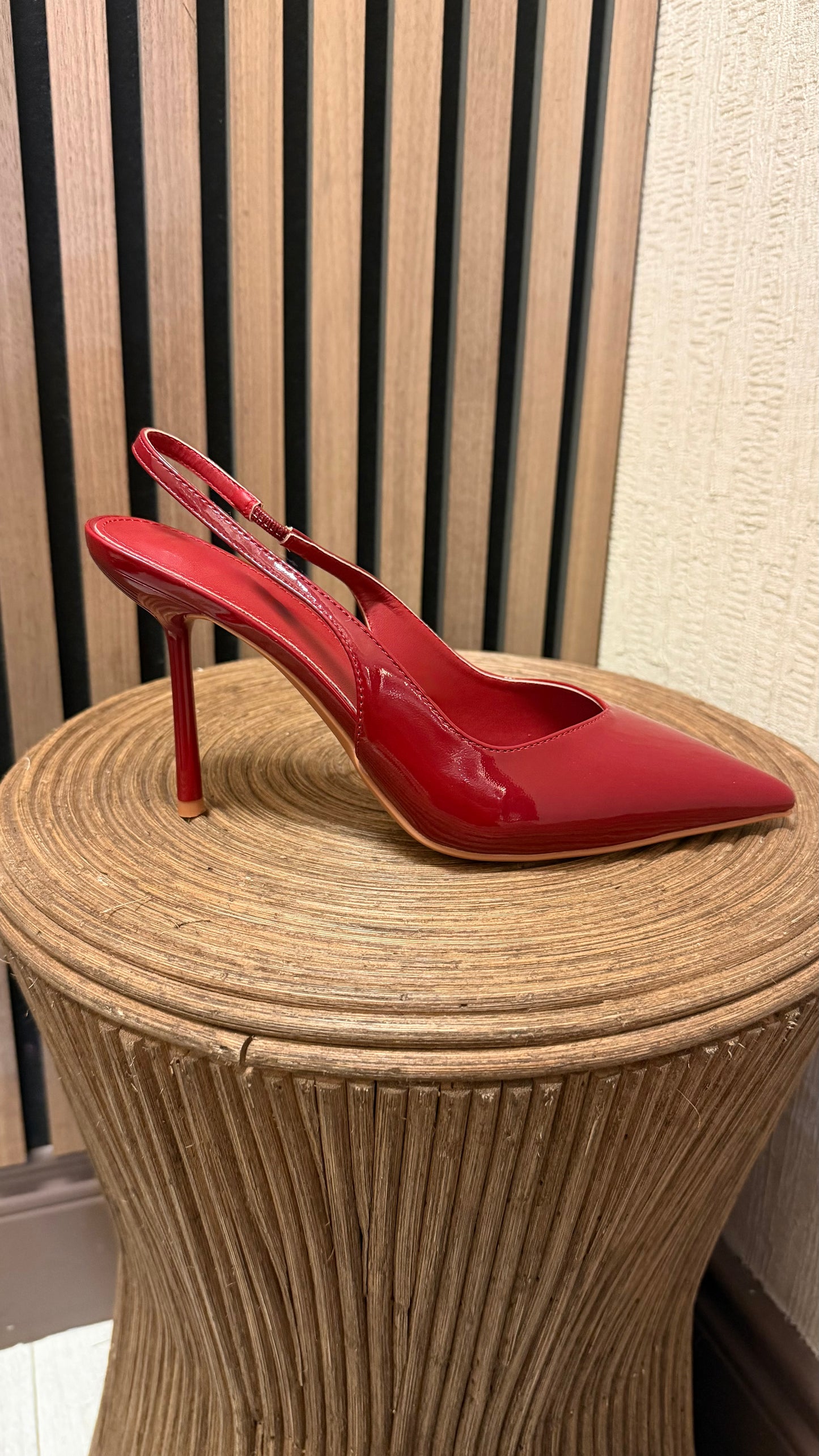 Wine Patent Heels
