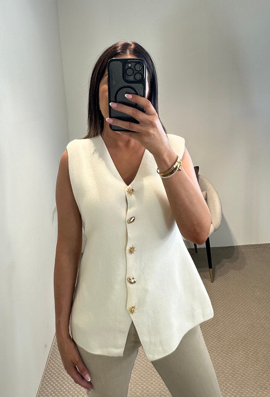Knit Waistcoat with Tie-back
