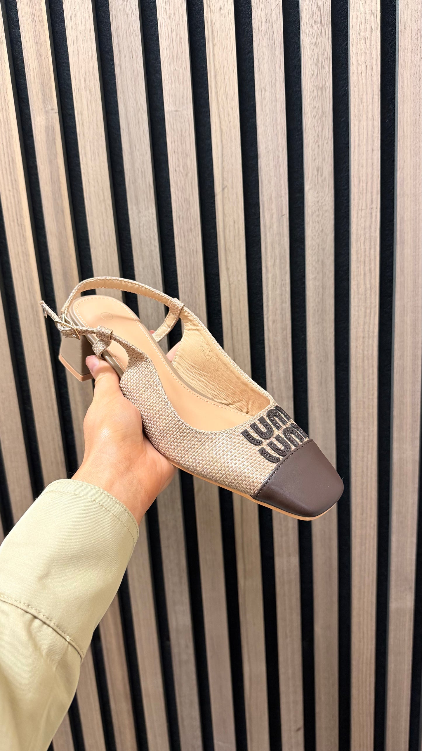 Camel & Brown Two Toned Block Heels