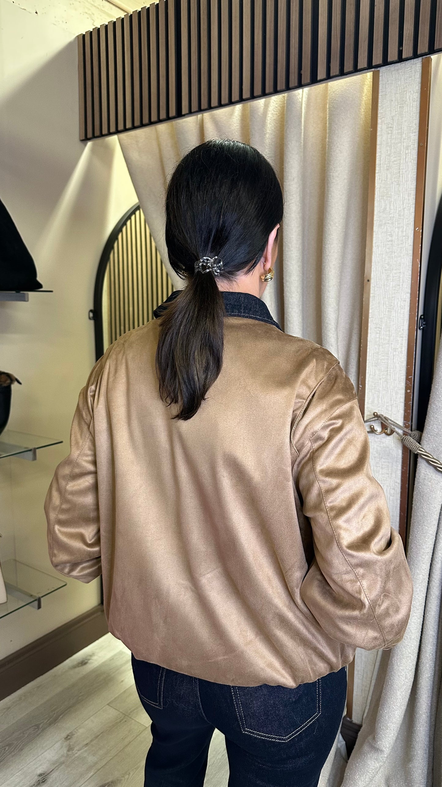 Suedette & Denim Barn Jacket